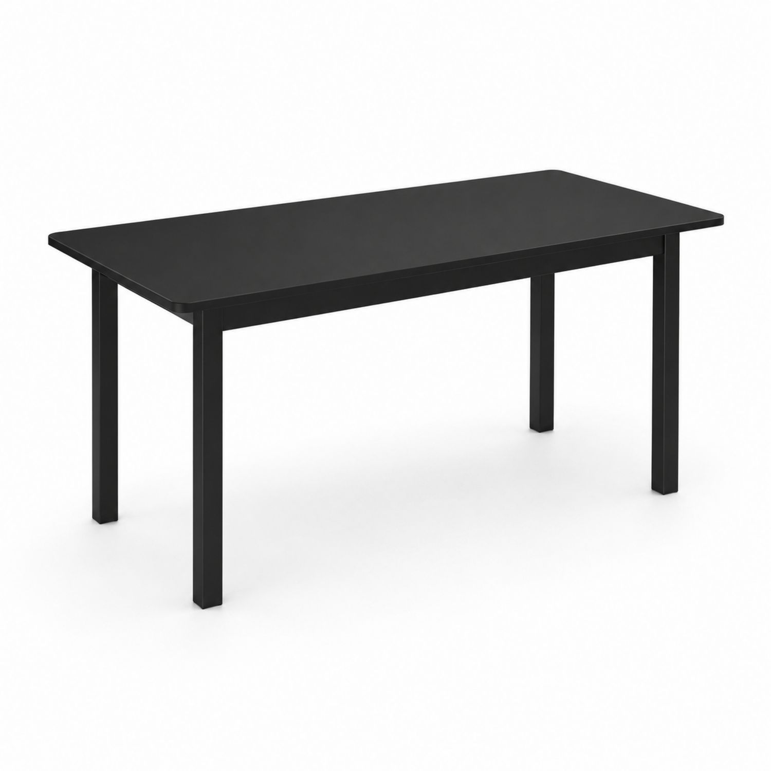 Rechteckiger Esstisch 180x90 cm, Stahlrahmen, Schwarz