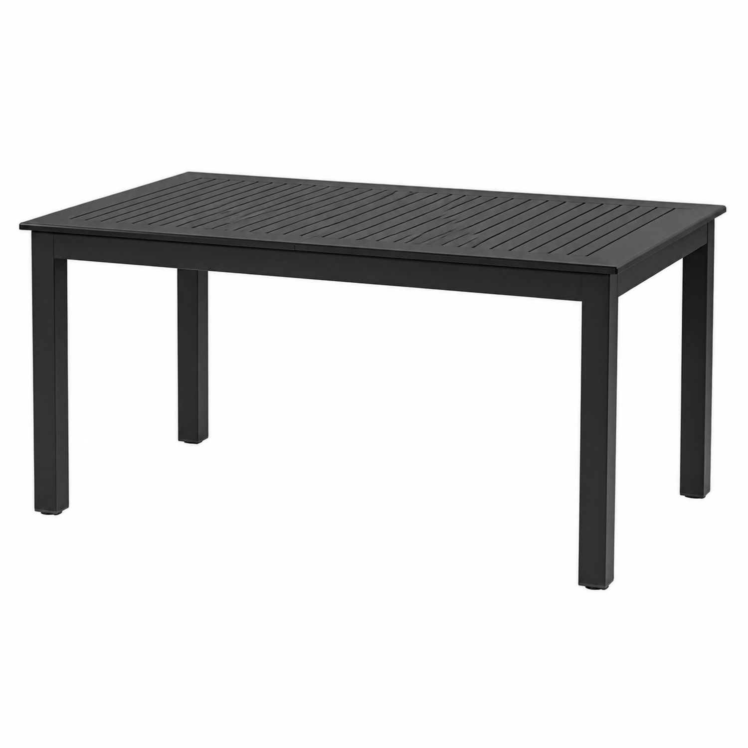 Rechteckiger Aluminium-Esstisch, 150x90x75 cm, Schwarz