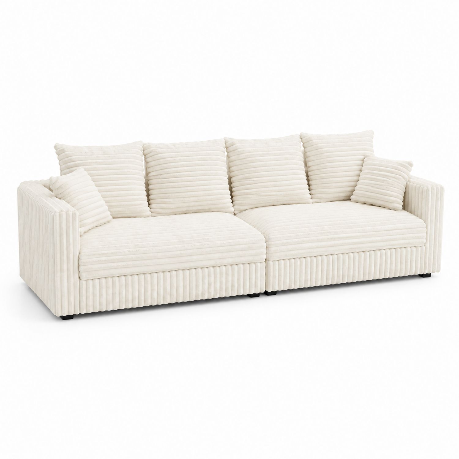 3-Sitzer Sofa aus Cordstoff Beige