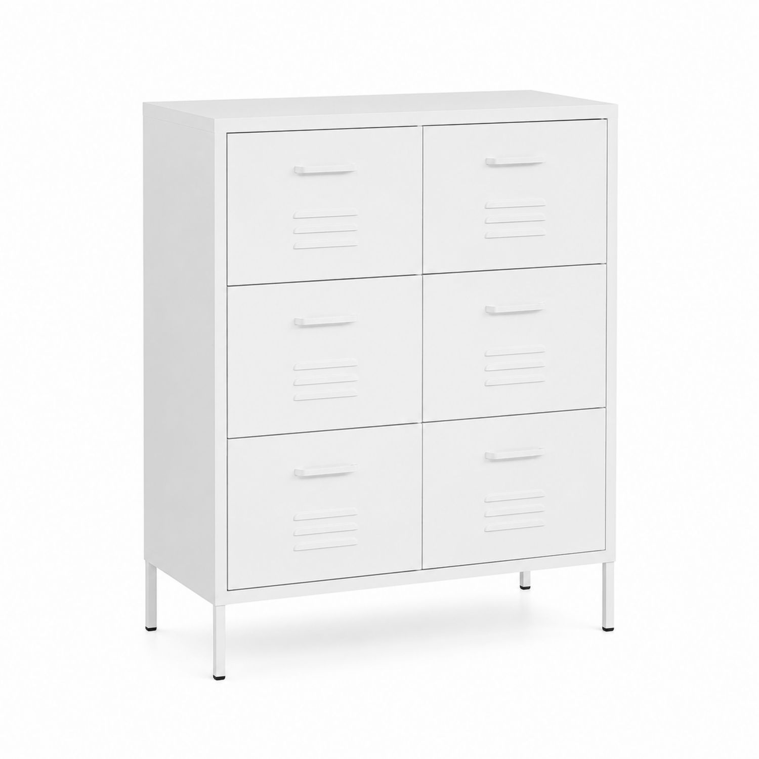 Metallschrank mit 6 Schubladen Weiß