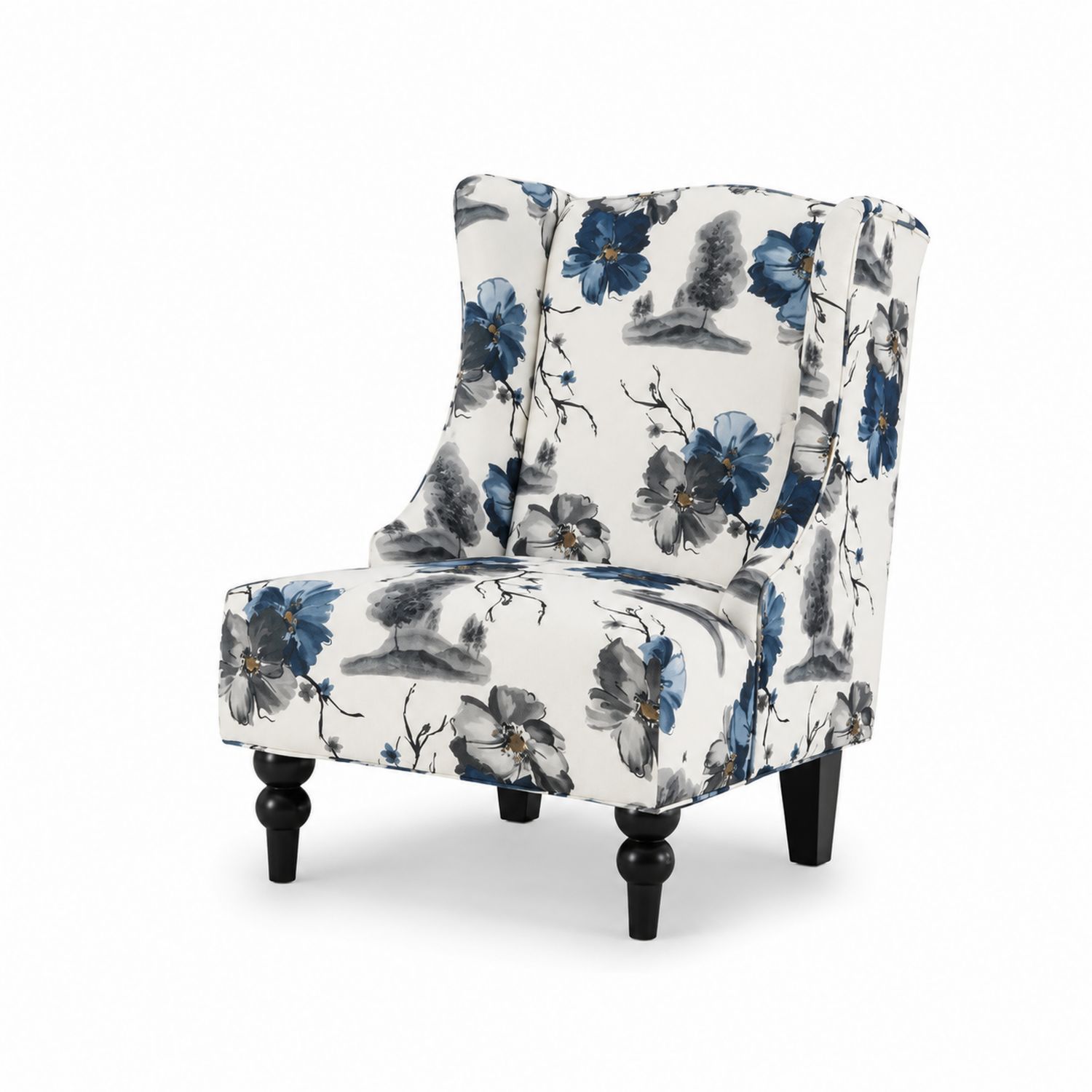 Sessel mit Blumendruck aus Stoff