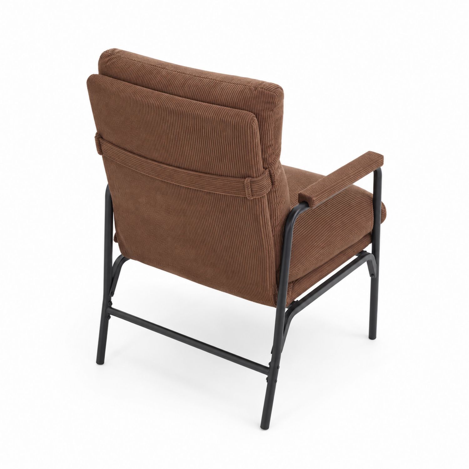 Cord-Sessel mit Metallrahmen Braun 80x70x90cm