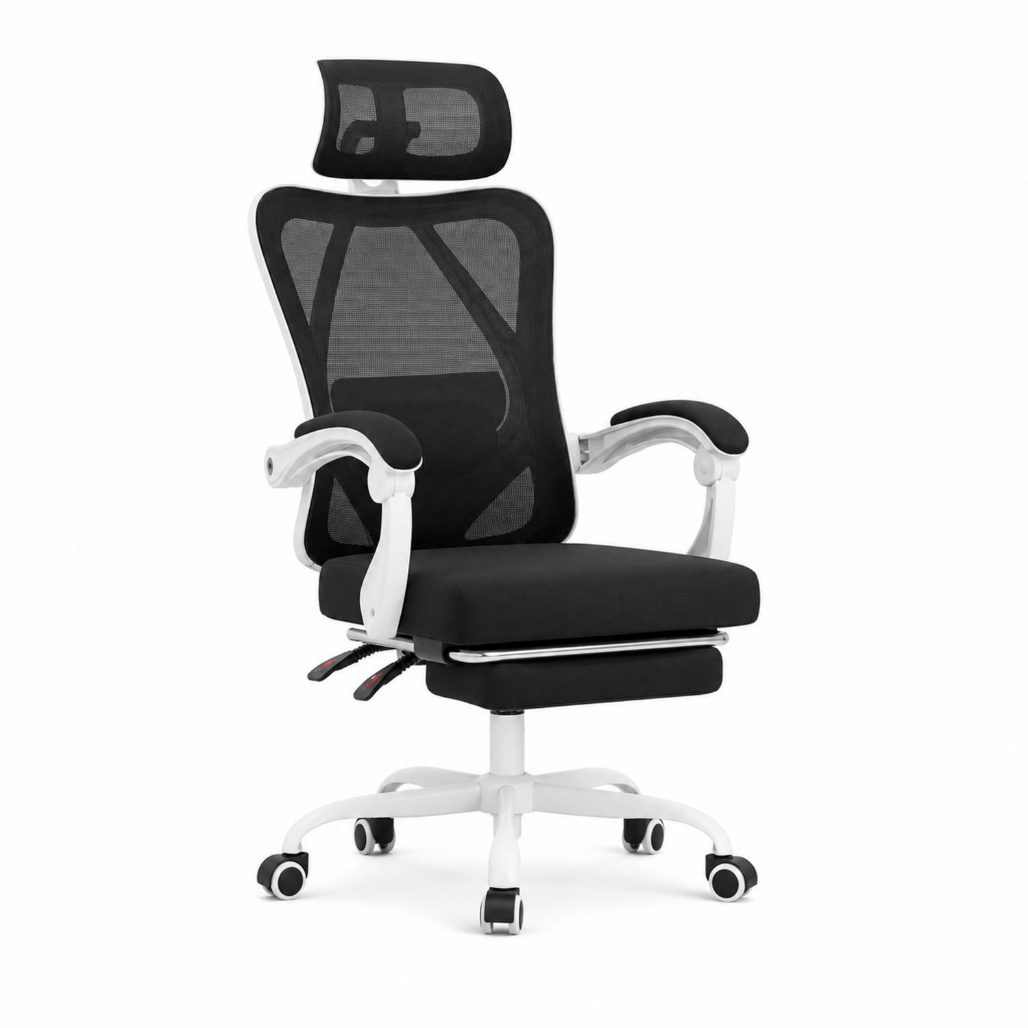 Ergonomischer Bürostuhl Netz Stoff Kunststoff Schwarz Verstellbar