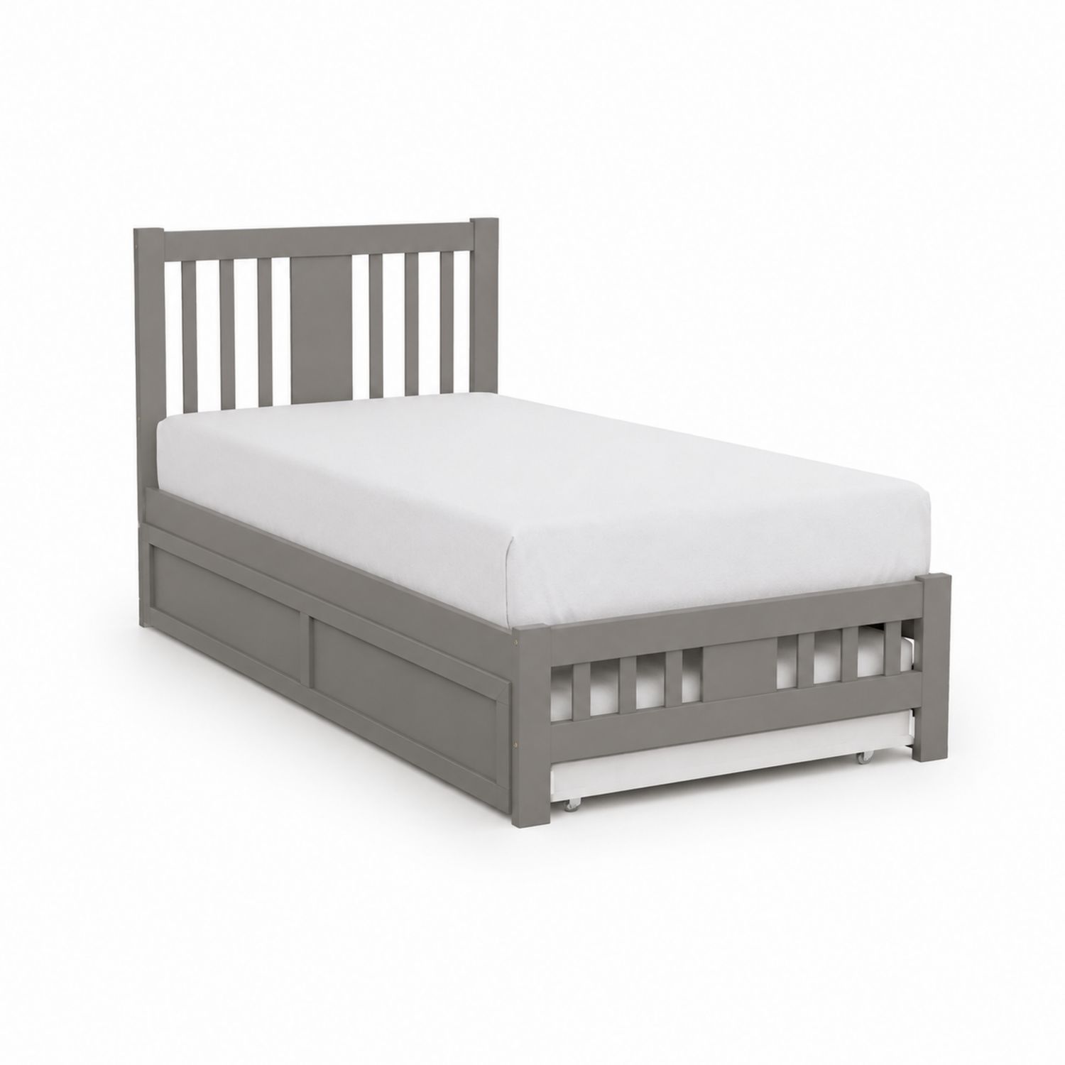 Einzelbett aus Kiefernholz mit Schublade Grau 90x200 cm