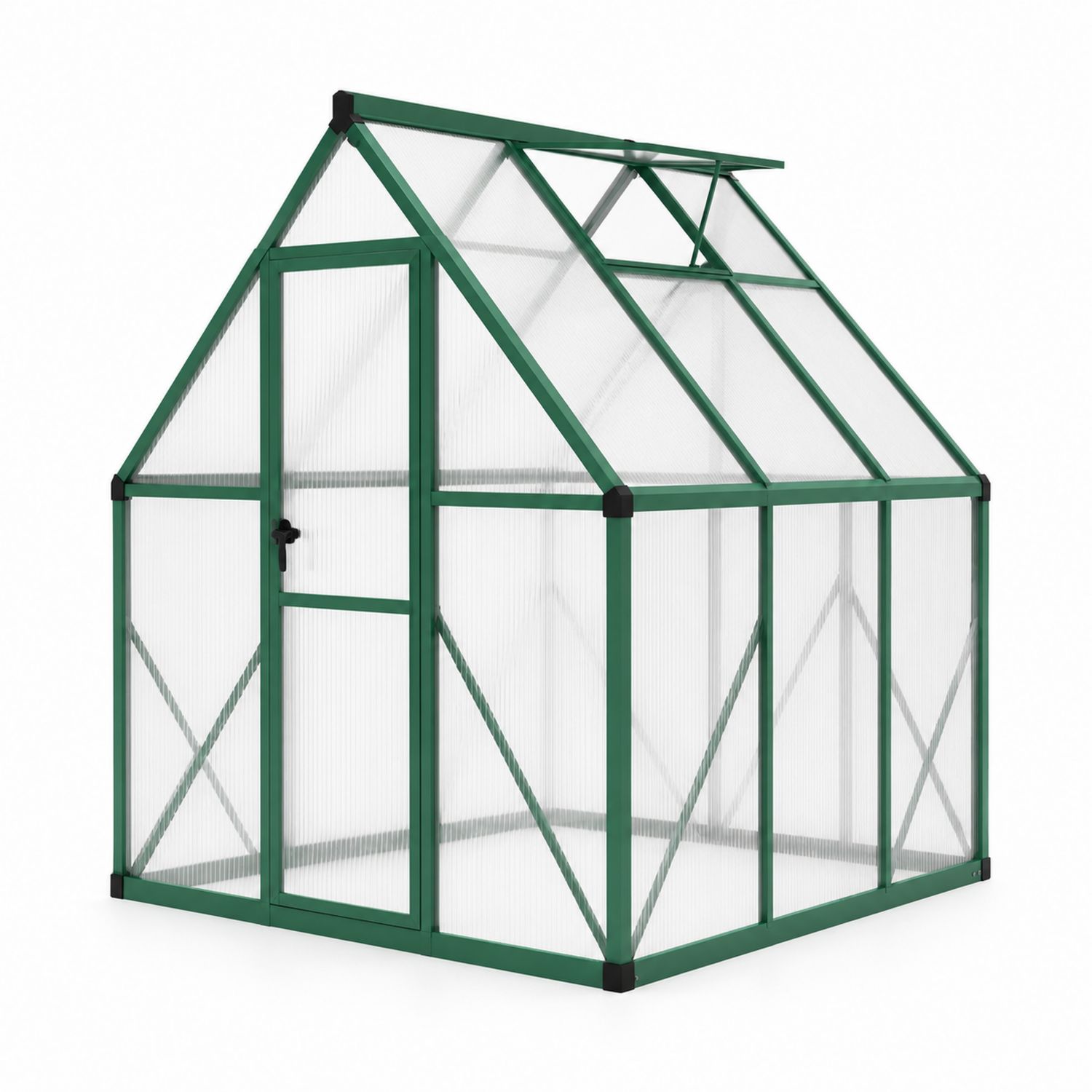 Gewächshaus Aluminium Polycarbonat Grün 250x190x195cm