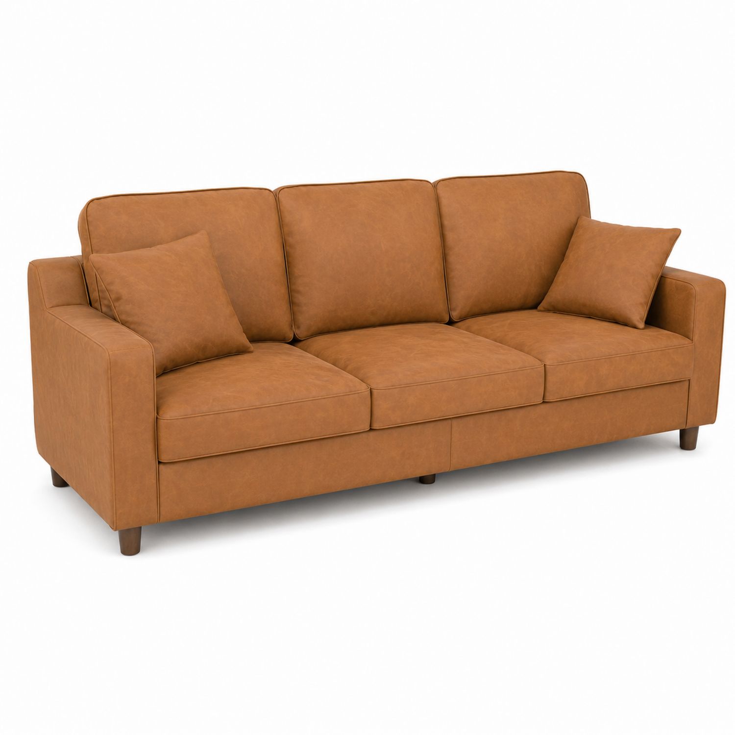 3-Sitzer Sofa Leder Cognac 220 cm