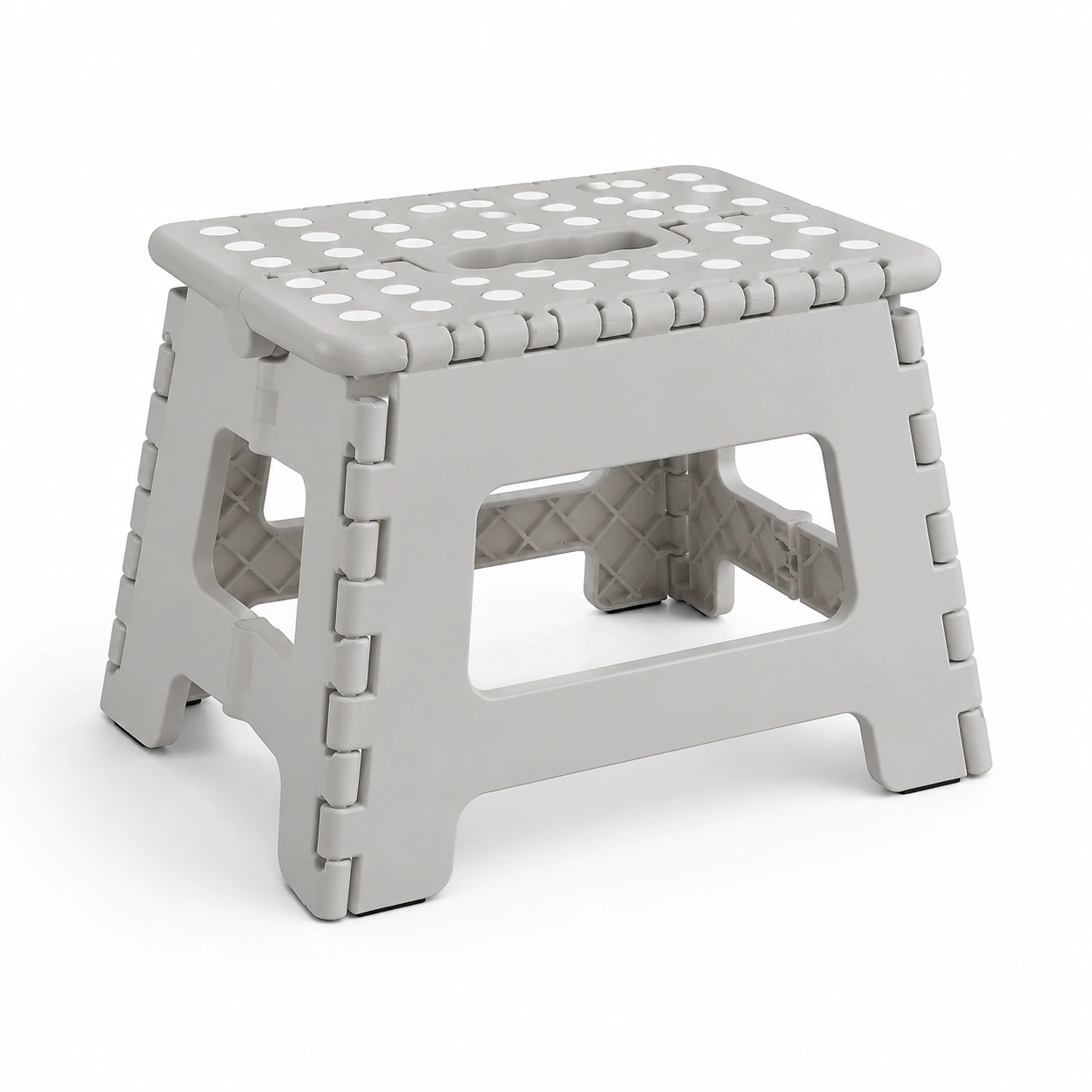 Escalon plegable de plastico gris claro-furnifyo