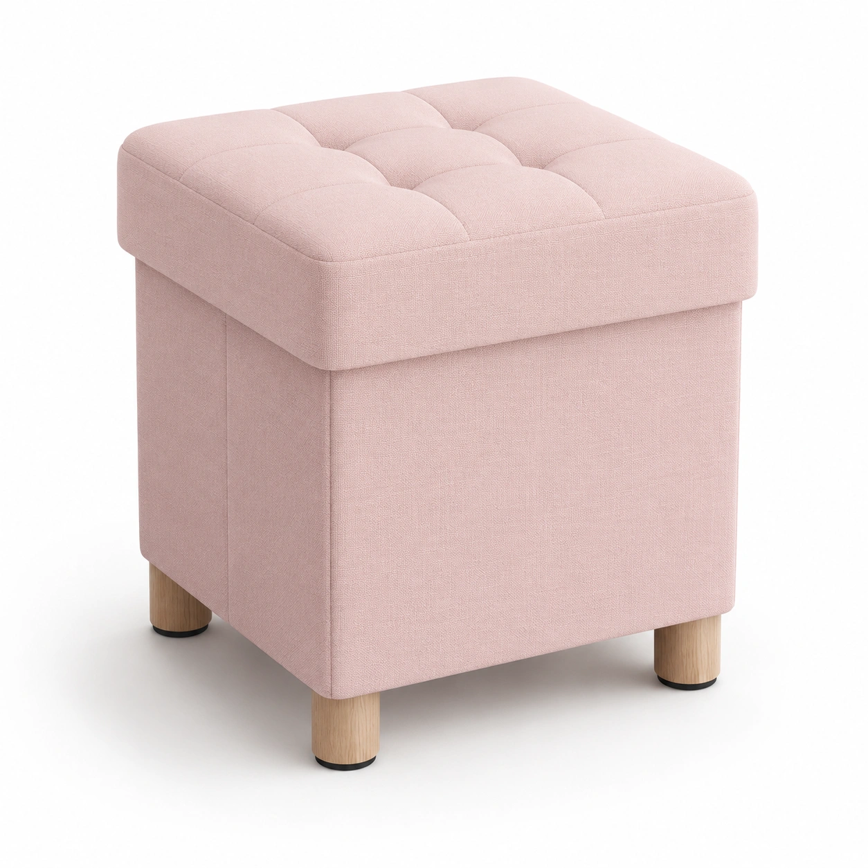 Puf de almacenaje rosa-furnifyo