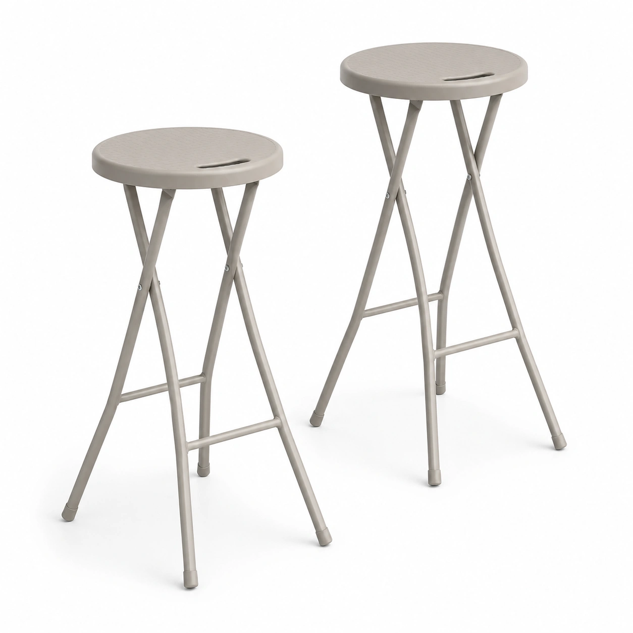 Juego de 2 taburetes altos plegables gris-furnifyo