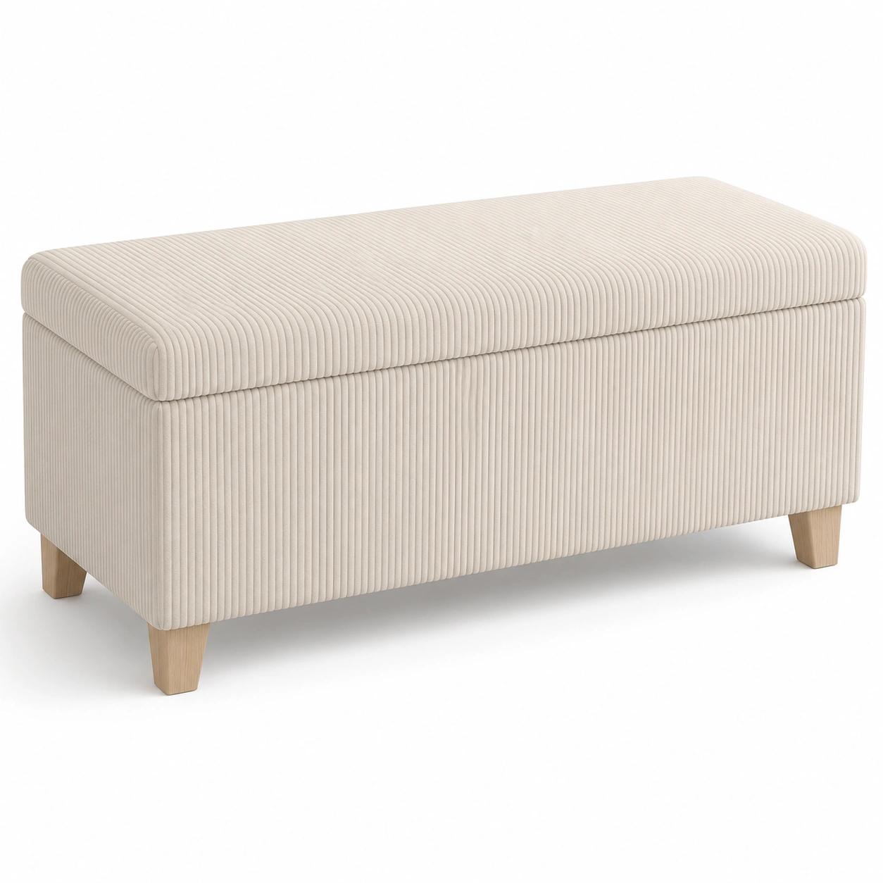 Banco de almacenaje largo beige-furnifyo