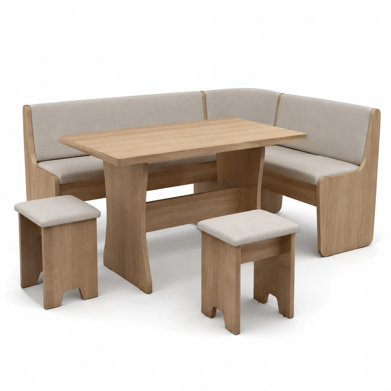 Conjunto de mesa y asientos tipo banqueta para comedor-furnifyo
