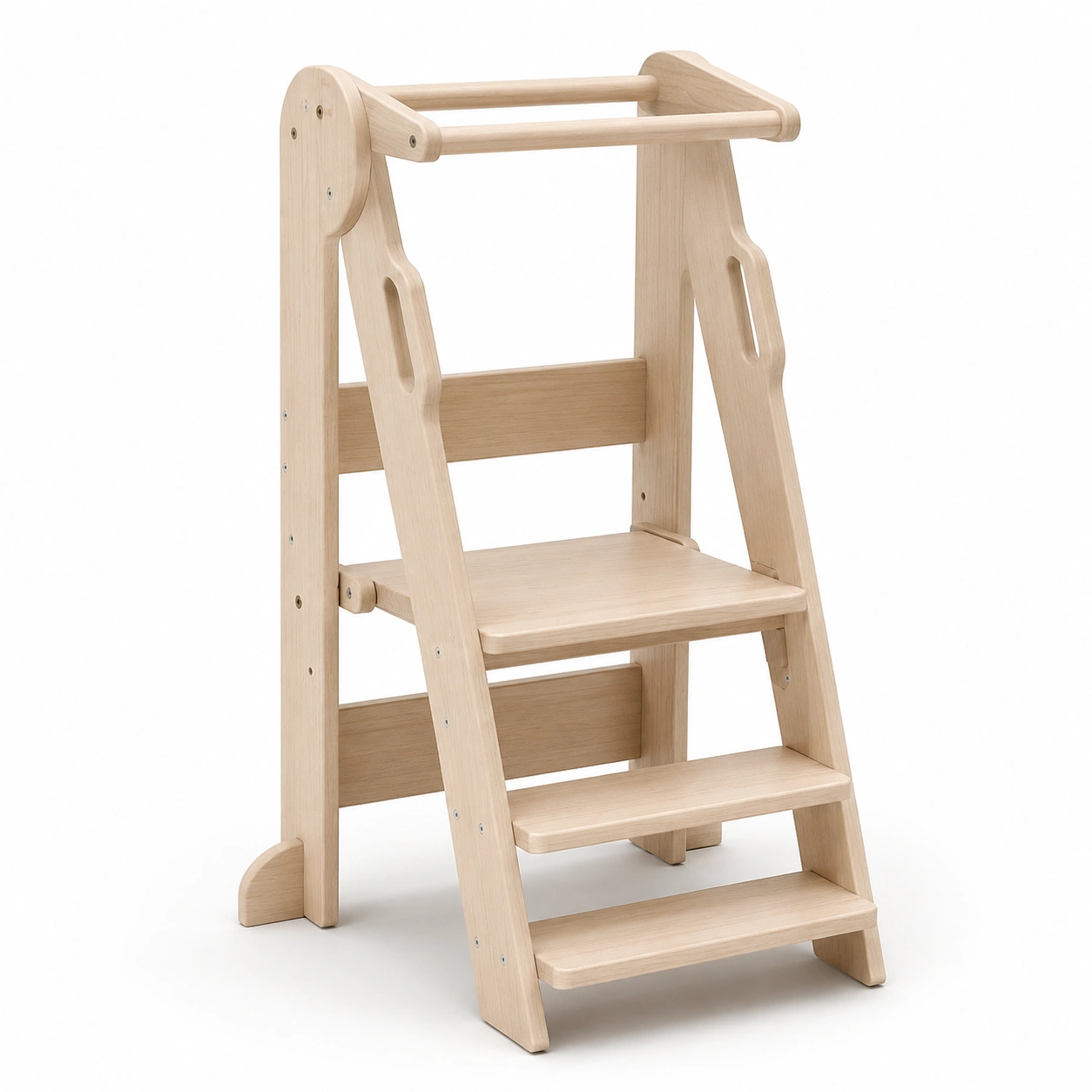 Torre de aprendizaje infantil de madera natural-furnifyo