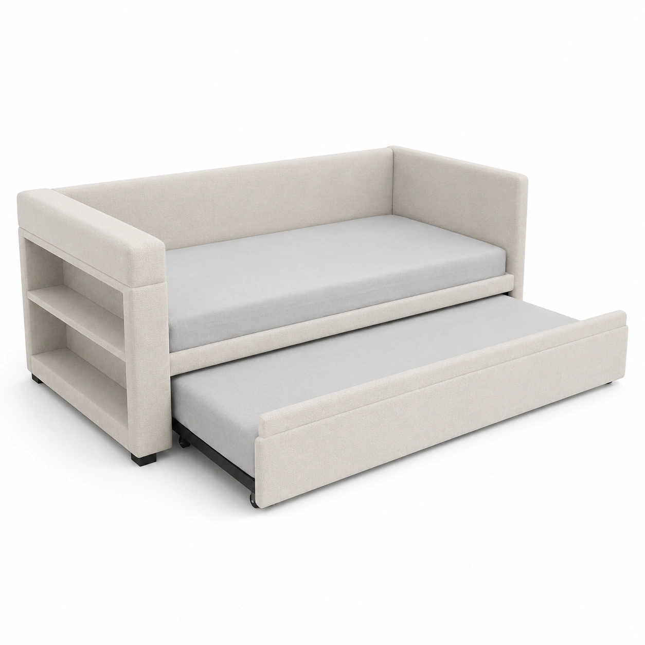 Sofa cama extraible con estanteria color marfil-furnifyo