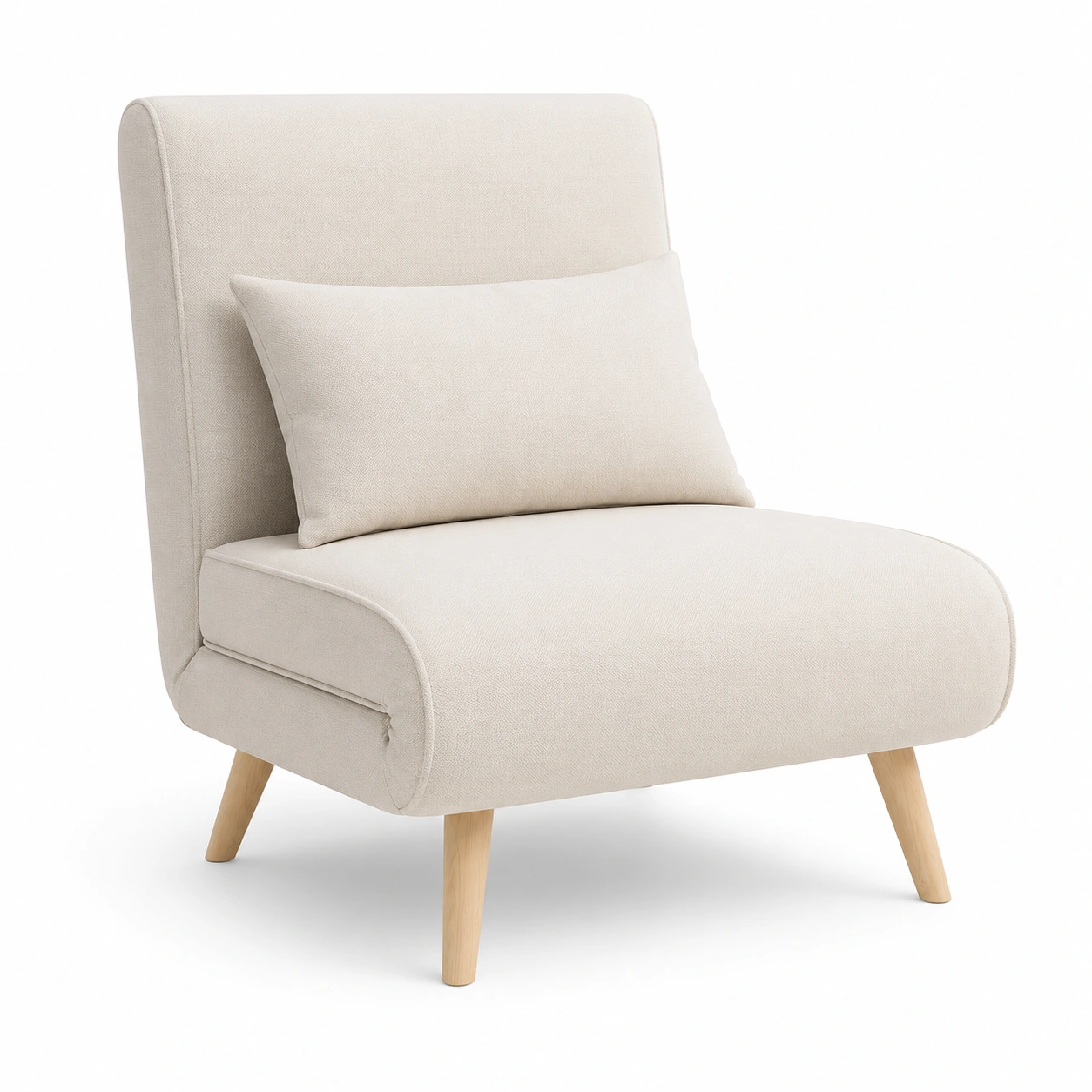 Sillon individual con reposabrazos color marfil-furnifyo