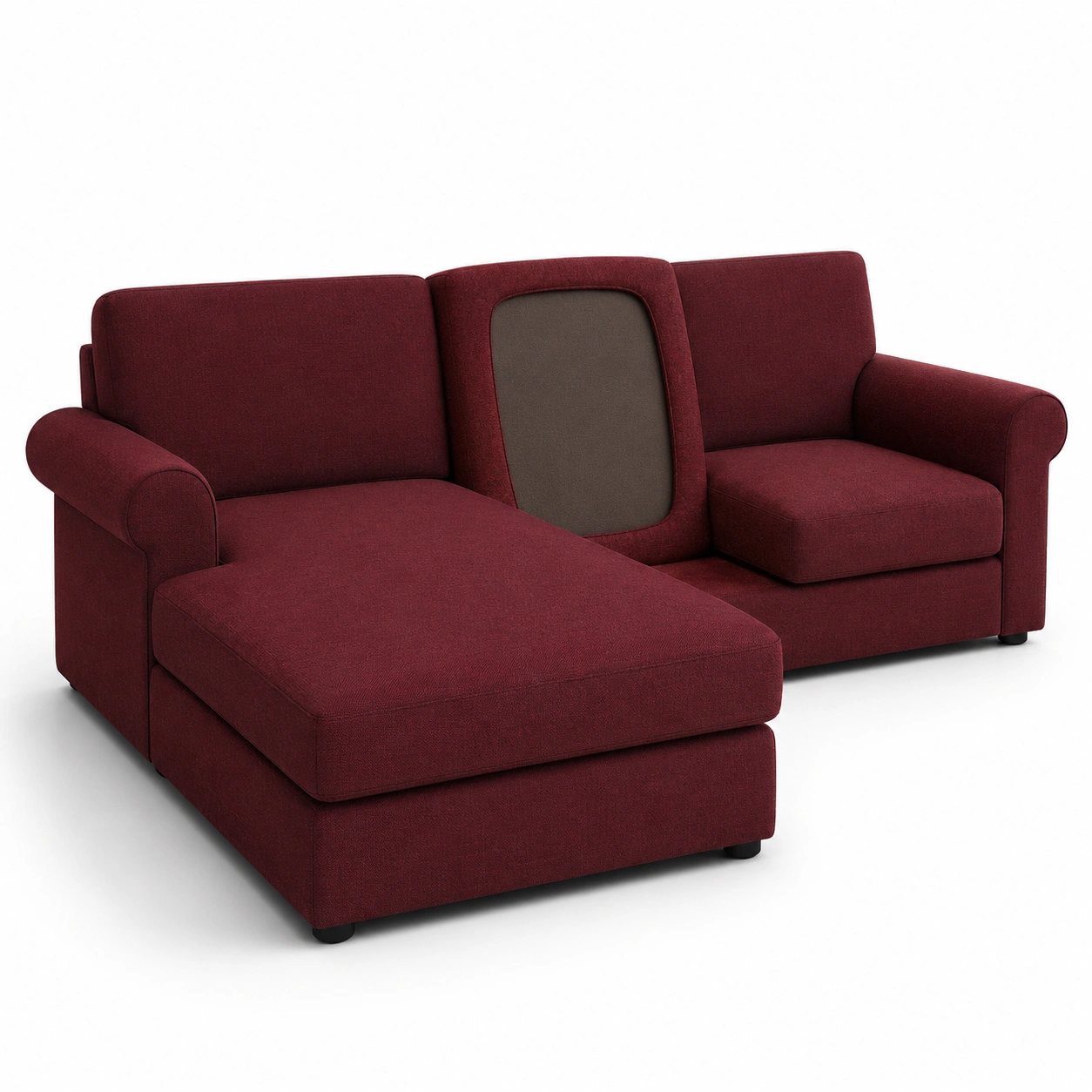 Sofa rinconero rojo con chaise longue-furnifyo