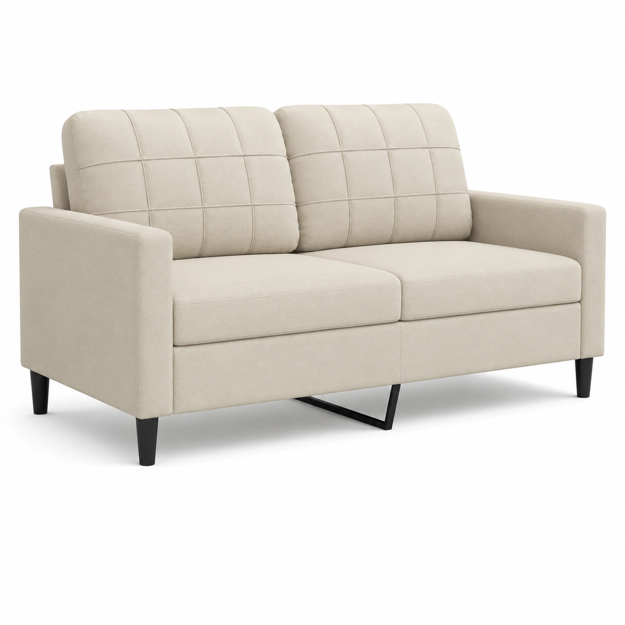 Sofa beige para 2 plazas-furnifyo