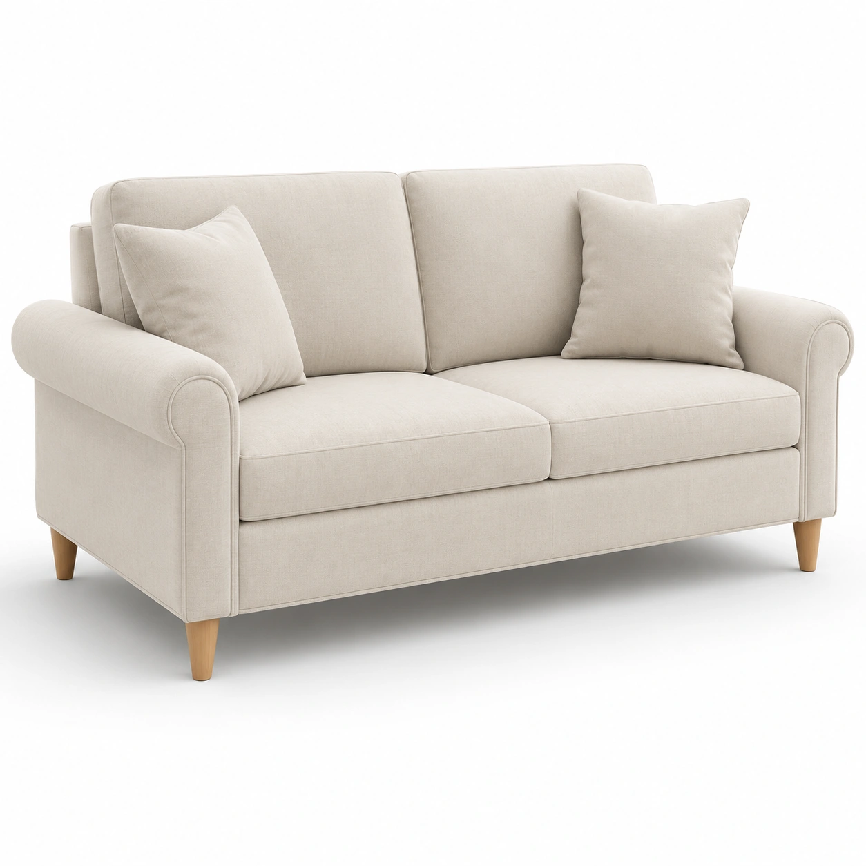 Sofa de tela color marfil para 2 plazas-furnifyo