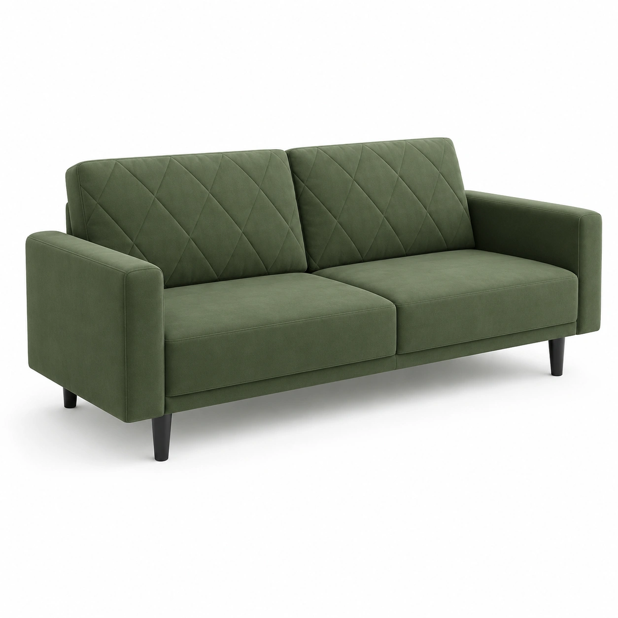 Sofa acolchado verde para 2 plazas-furnifyo