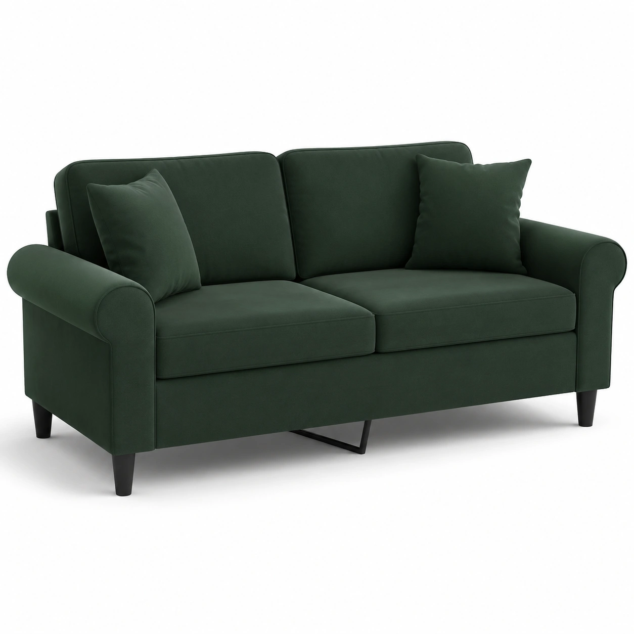 Sofa de tela verde oscuro para 2 plazas-furnifyo