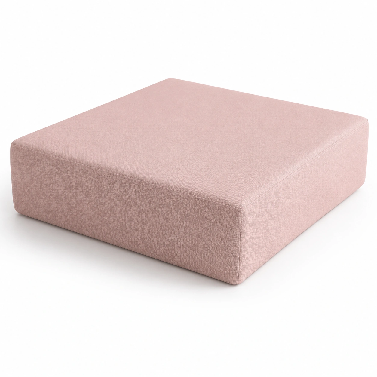 Puf cuadrado tapizado color rosa-furnifyo