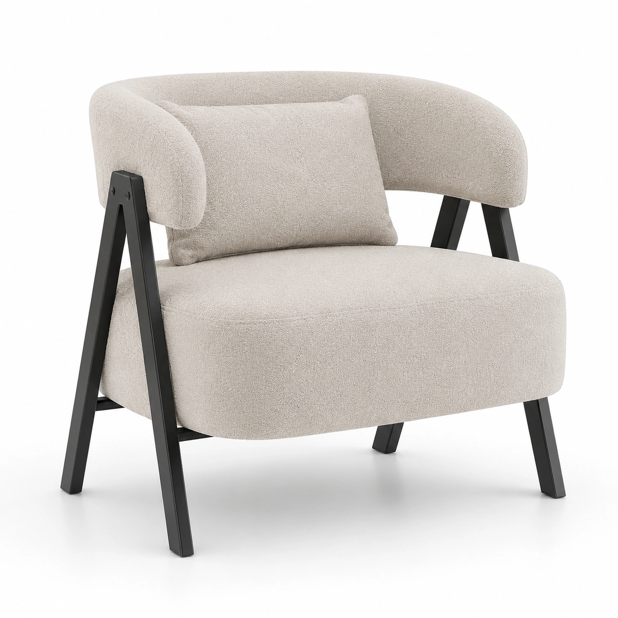 Sillon de tela beige-furnifyo