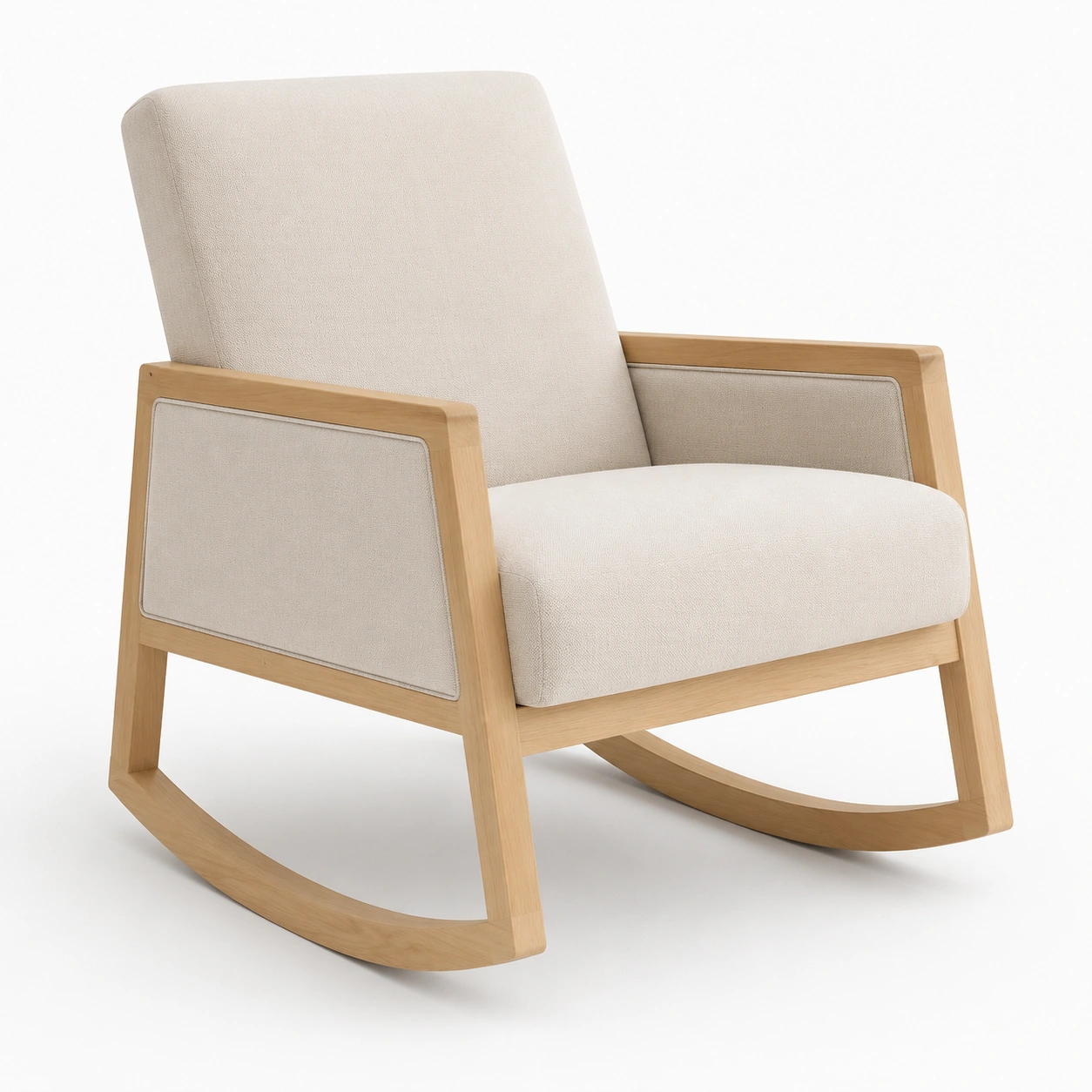 Mecedora individual color beige-furnifyo
