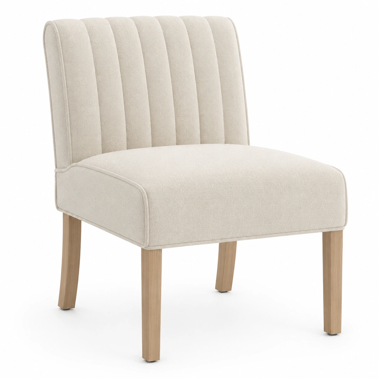 Silla de comedor tapizada color beige-furnifyo
