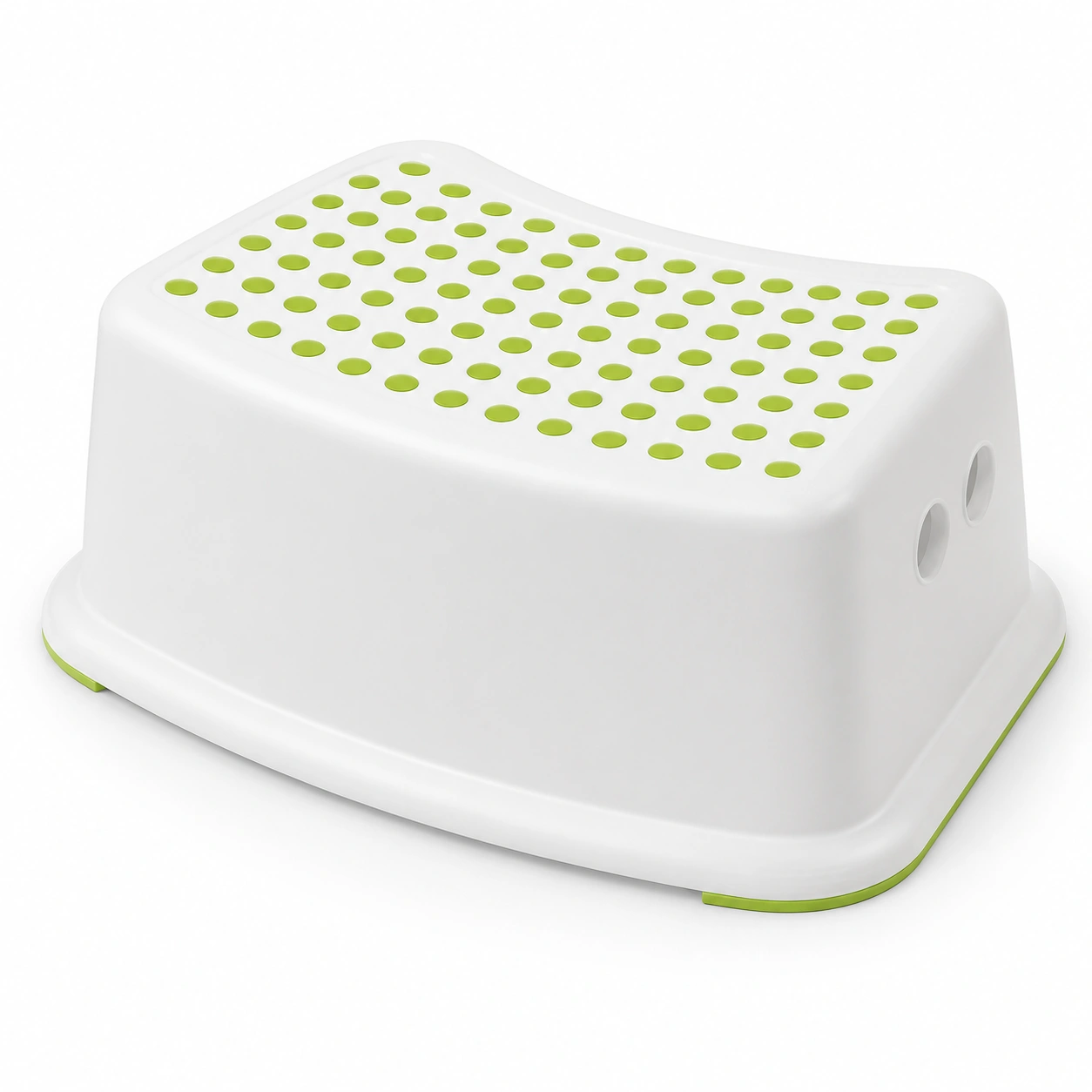 Escalón antideslizante para niños blanco y verde-furnifyo