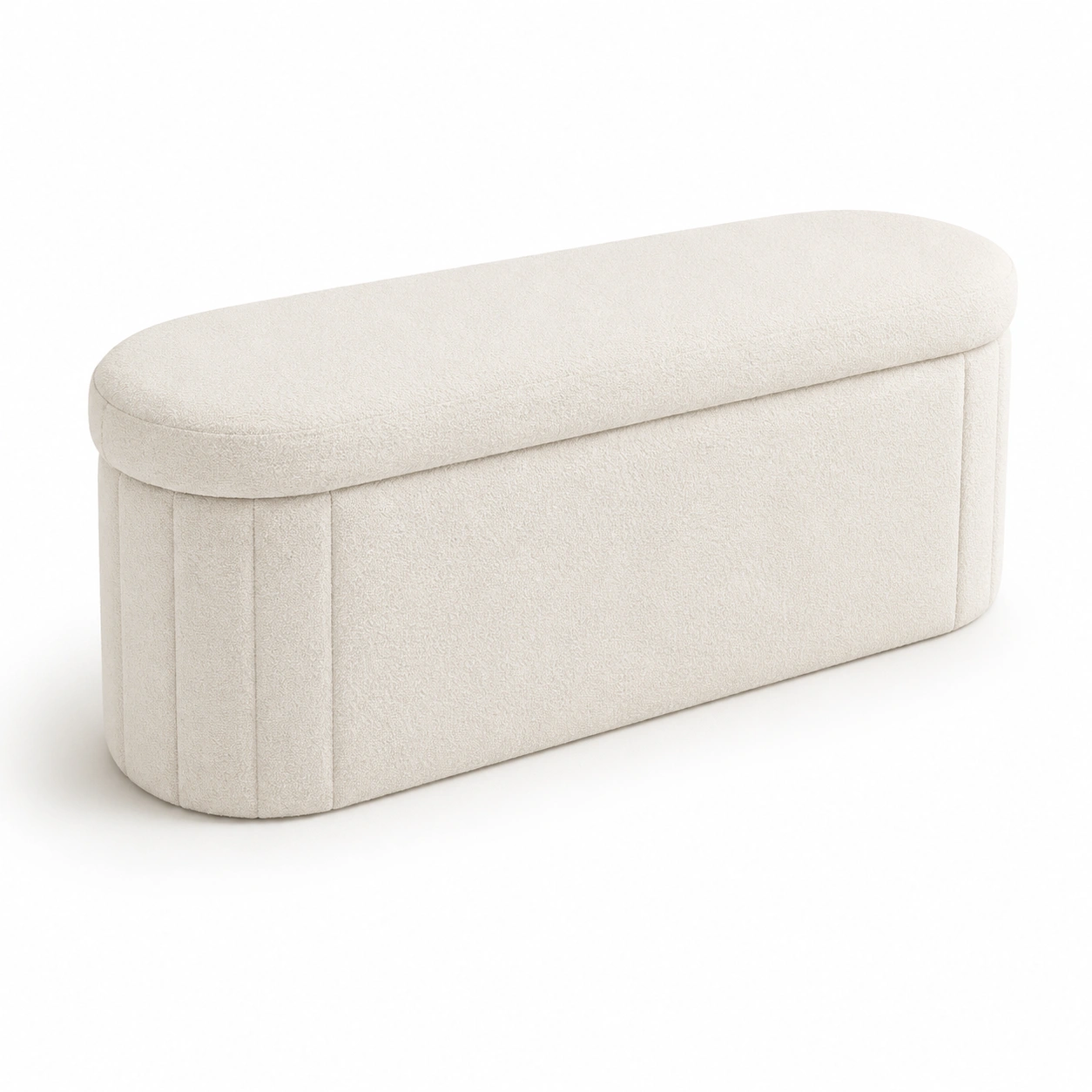 Banco de almacenaje largo beige-furnifyo