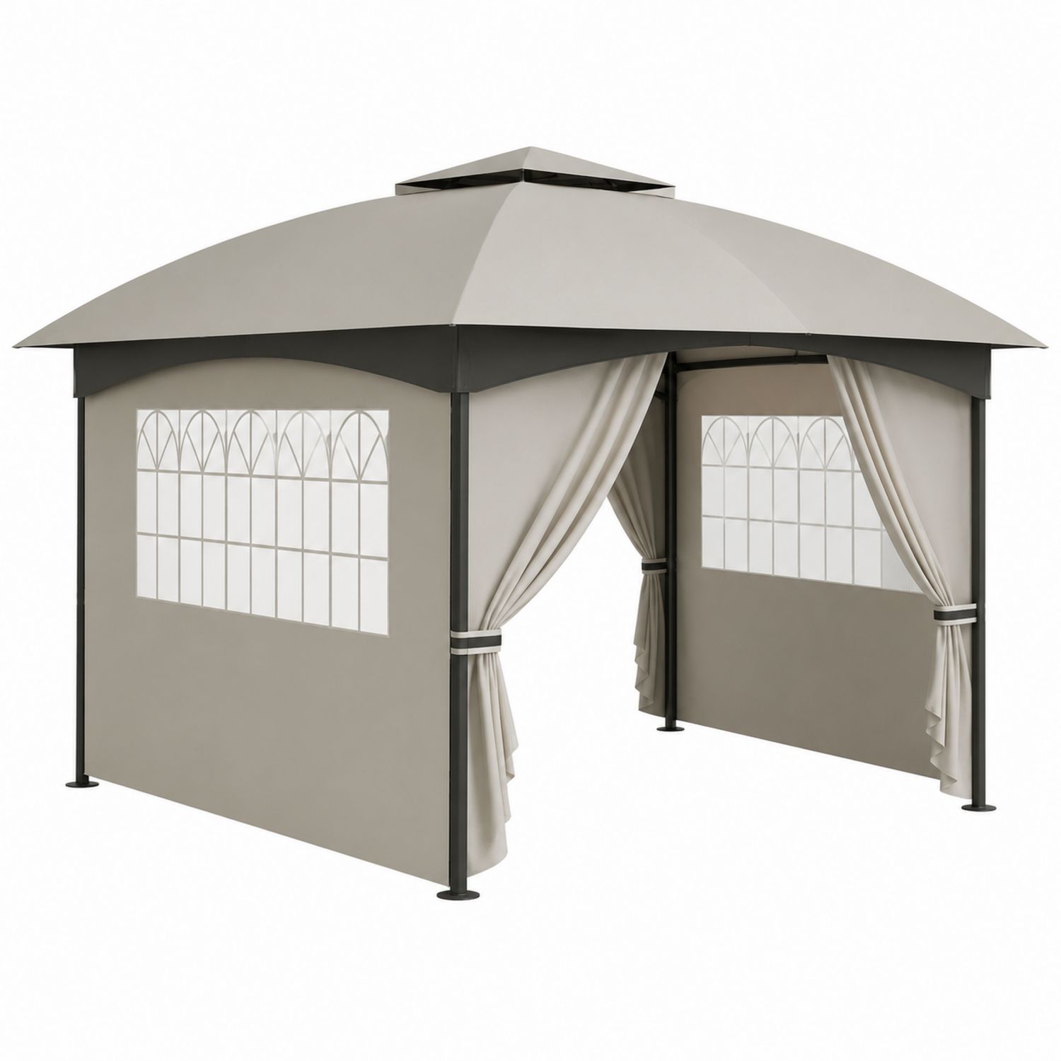 Pavillon 300x300 cm Stahl Polyester Beige