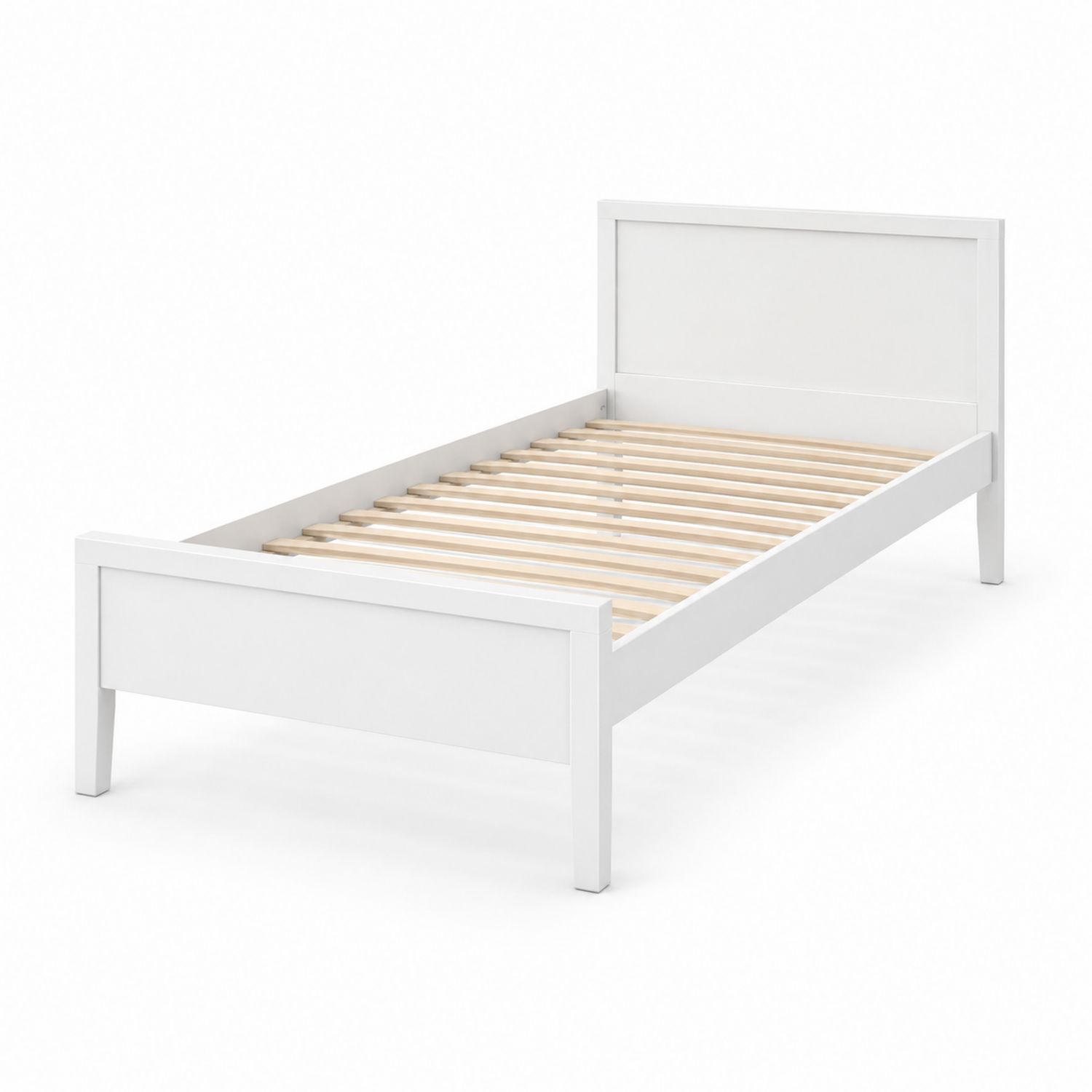 Einzelbett Massivholz 90x200 cm Weiß