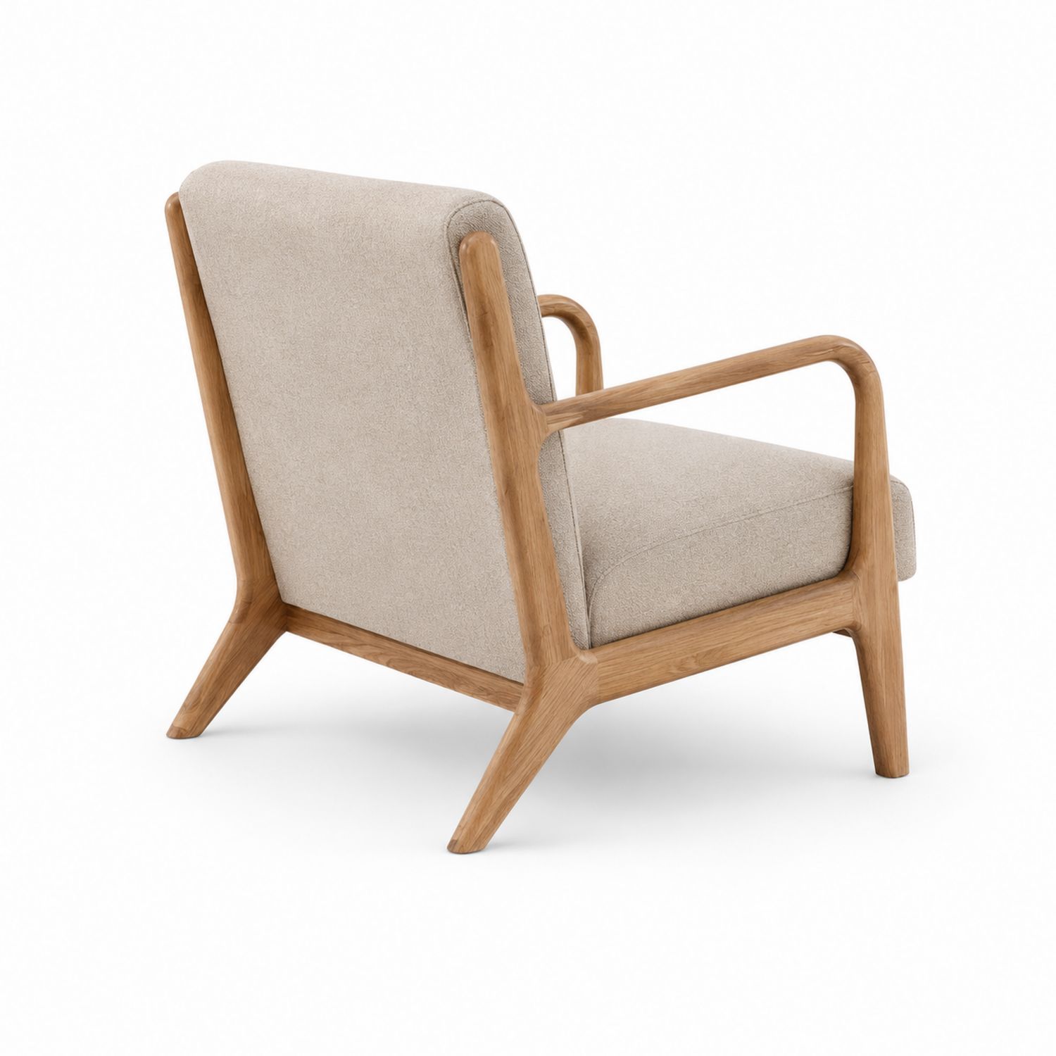 Sessel Holzrahmen Leinen Beige