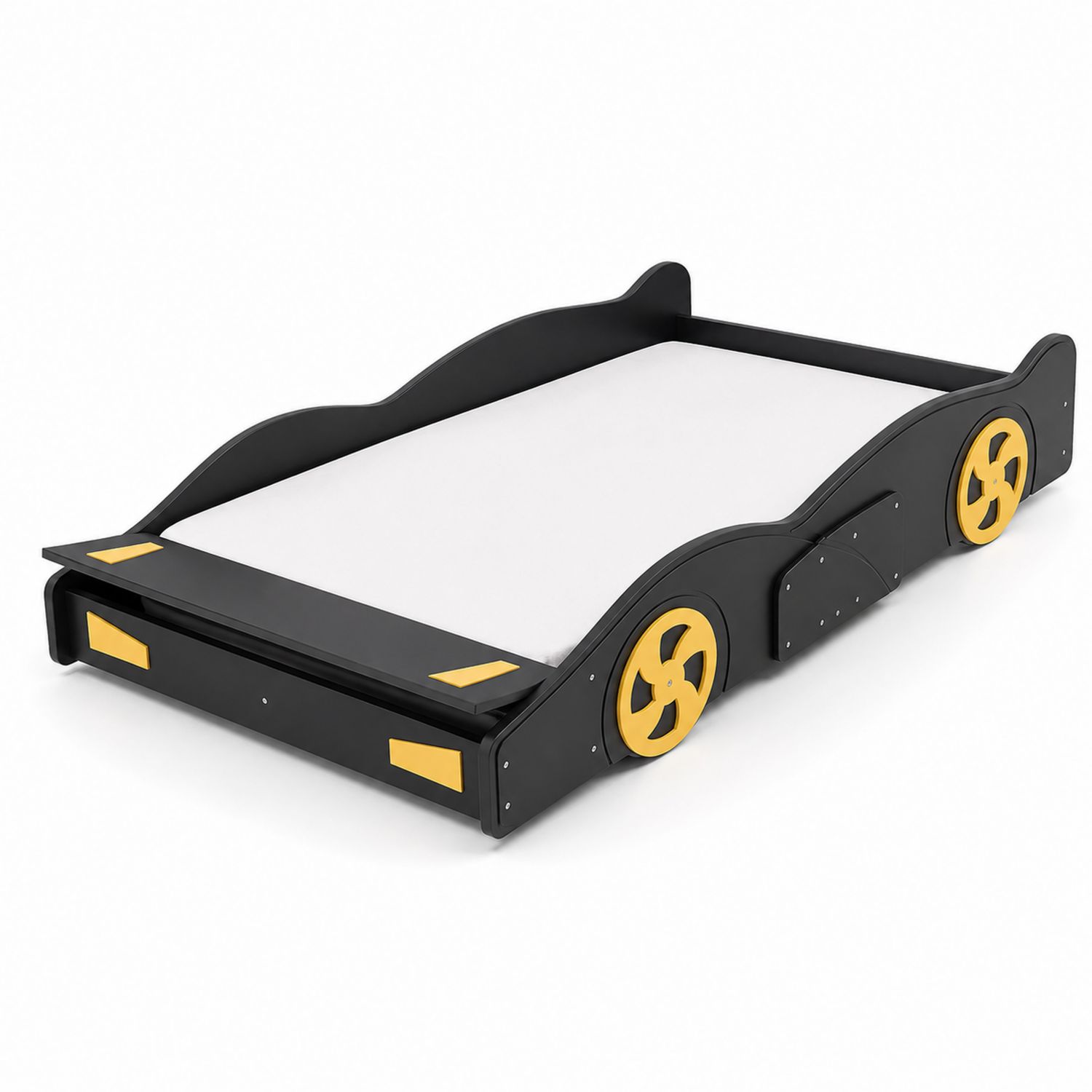 Kinderbett Autoform MDF Schwarz/Gelb 200x90 cm