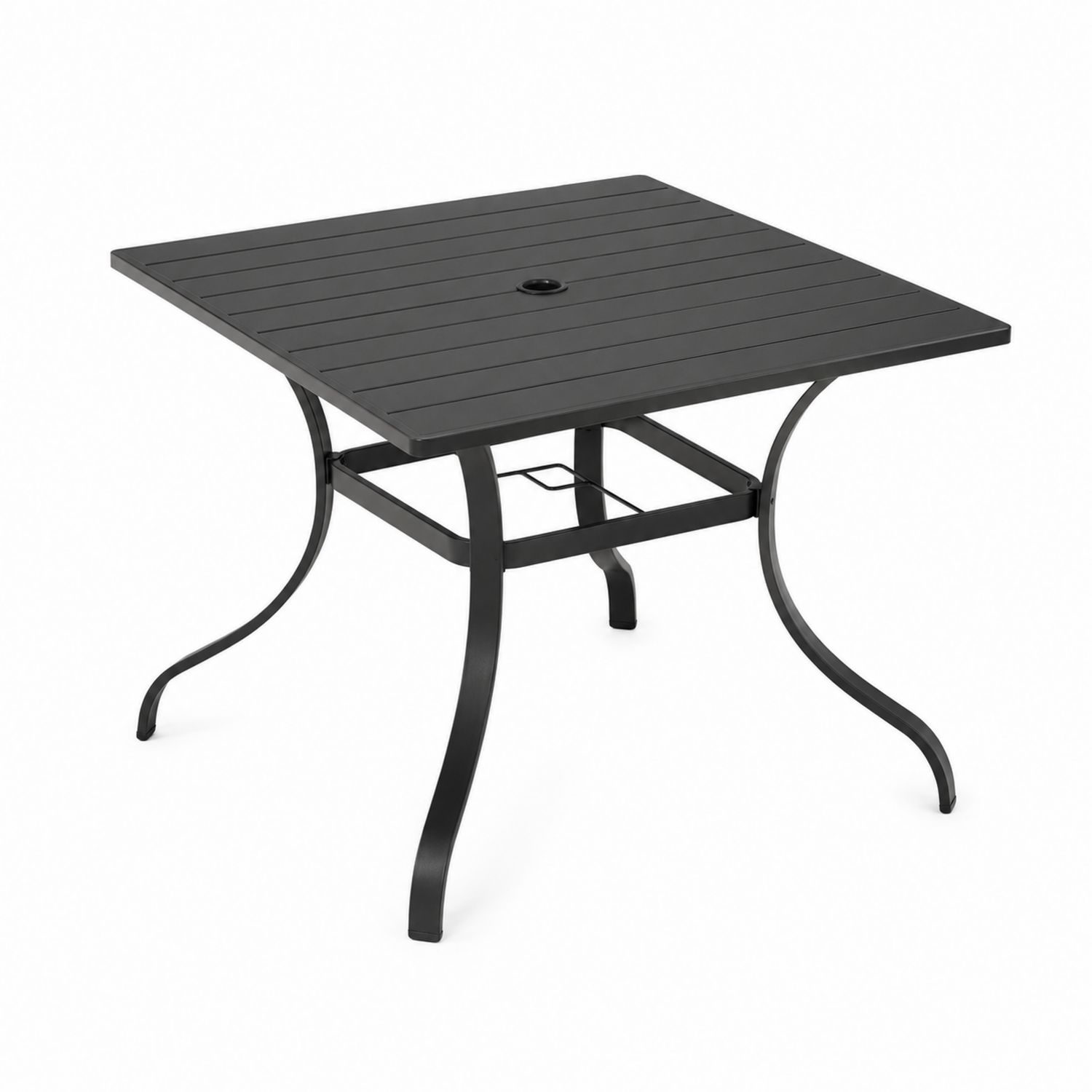 Aluminium-Outdoor-Esstisch Quadratisch Schwarz