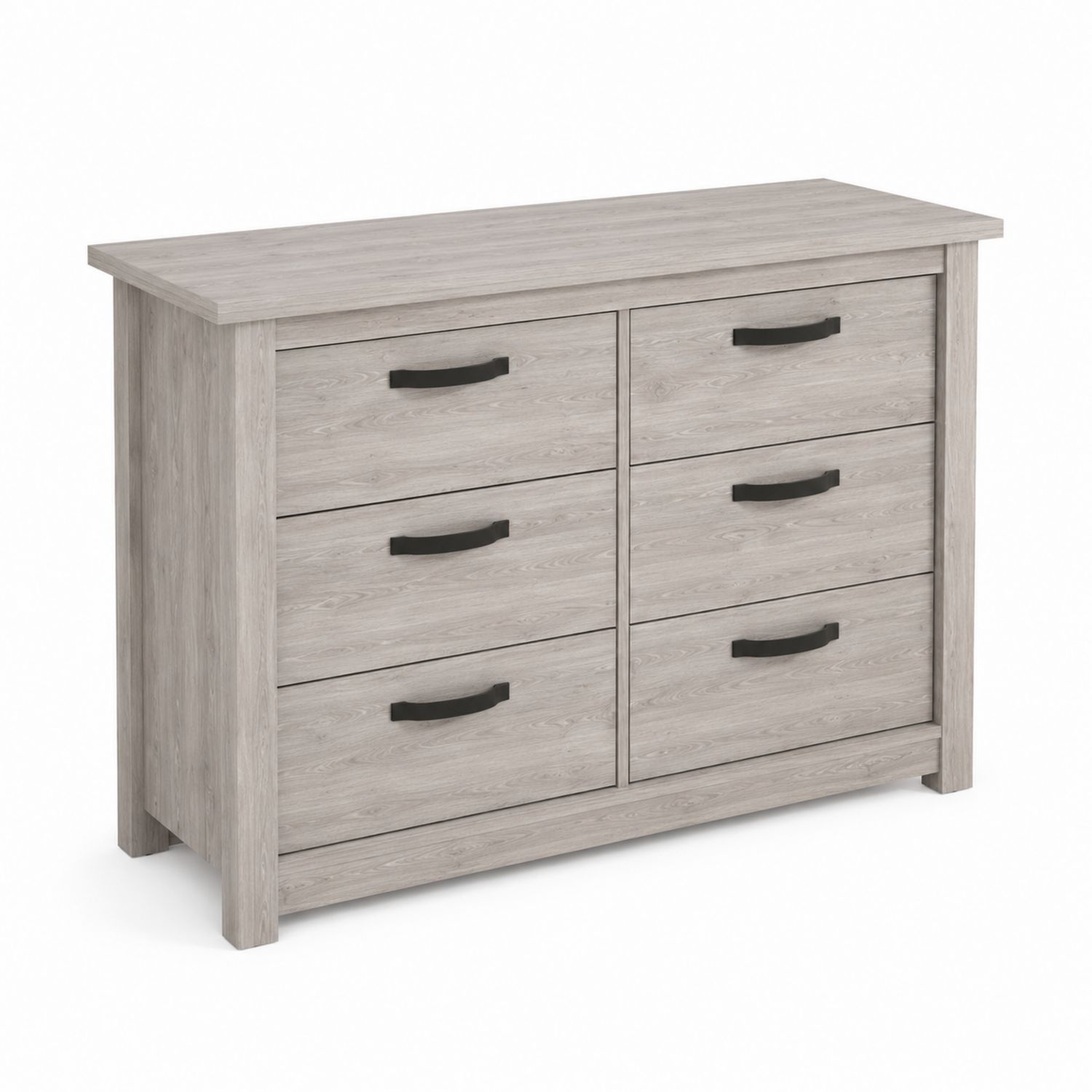 Kommode mit 6 Schubladen MDF Grau