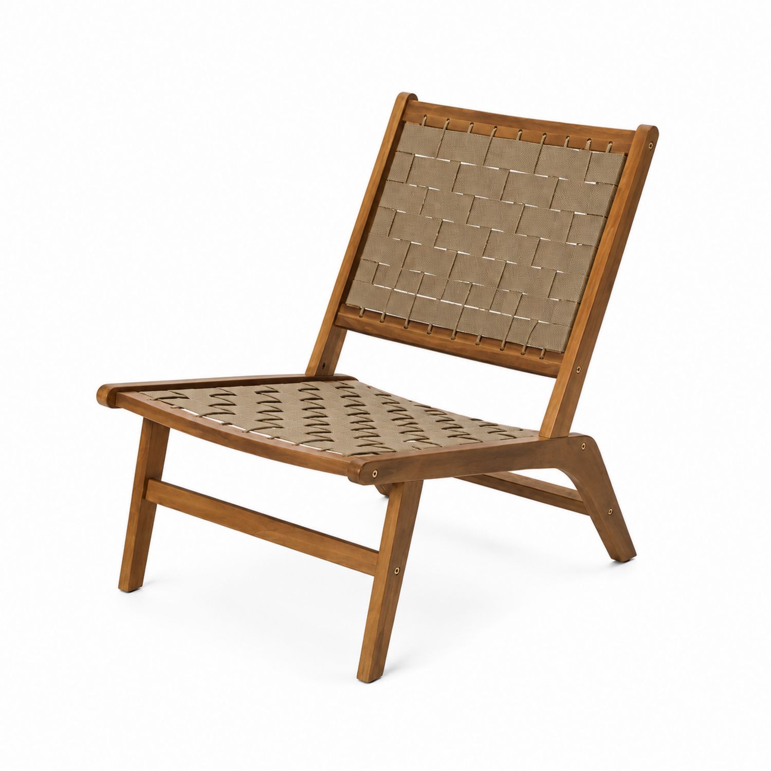 Holzstuhl Akazie Beige Polyestergewebe