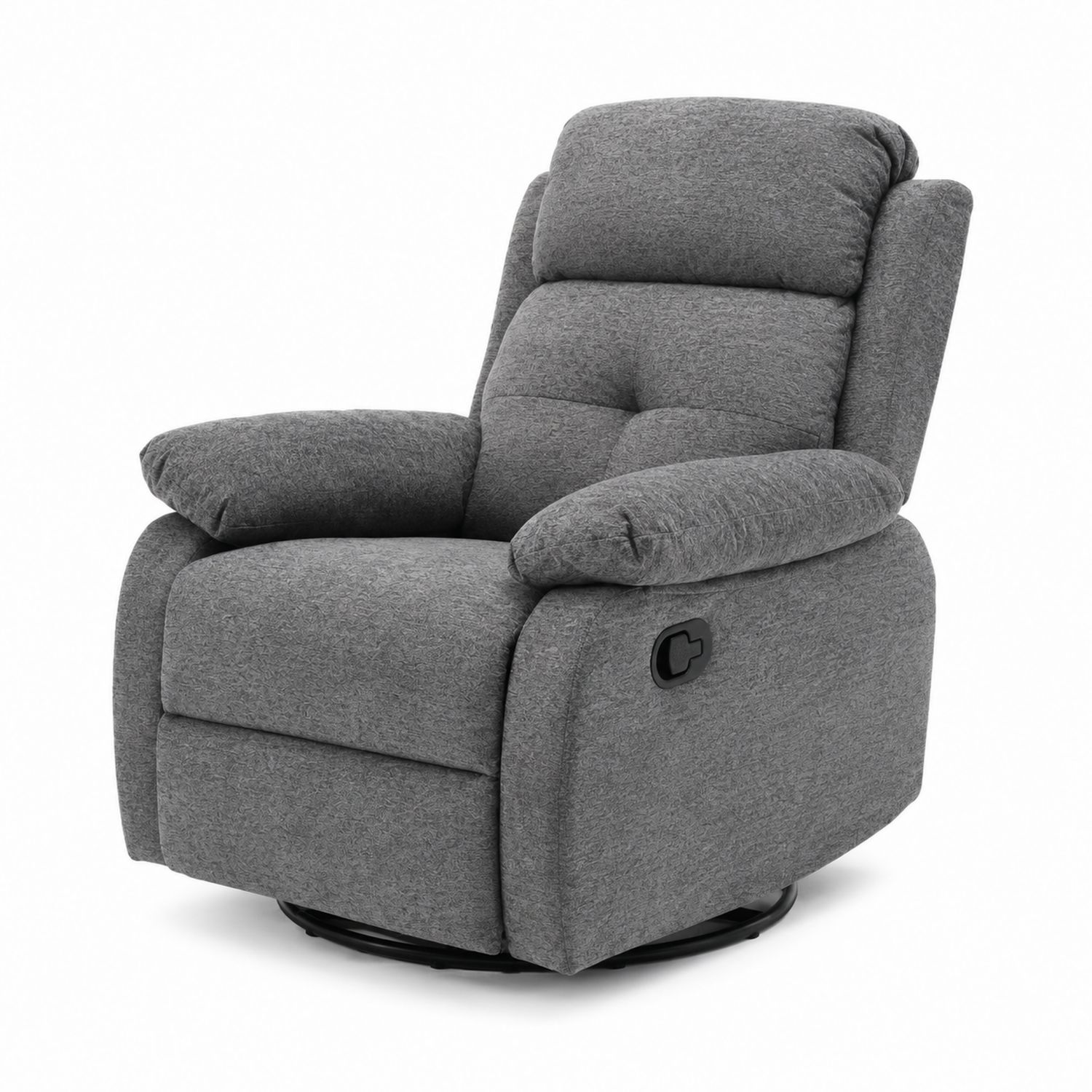 Liegesessel mit Drehfunktion aus Polyesterstoff in Grau