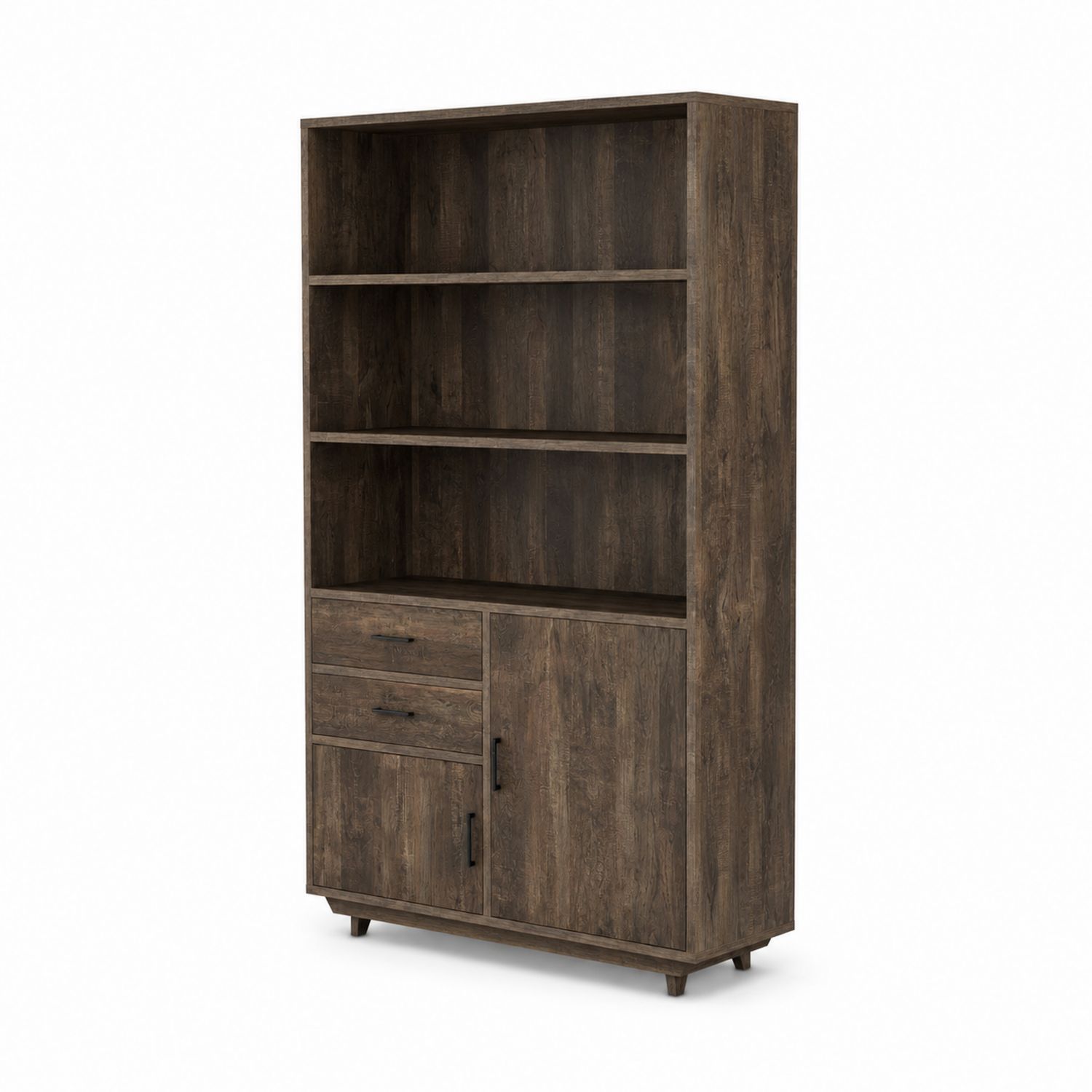 Bücherregal mit Schubladen und Türen 180x90x30 cm MDF Braun