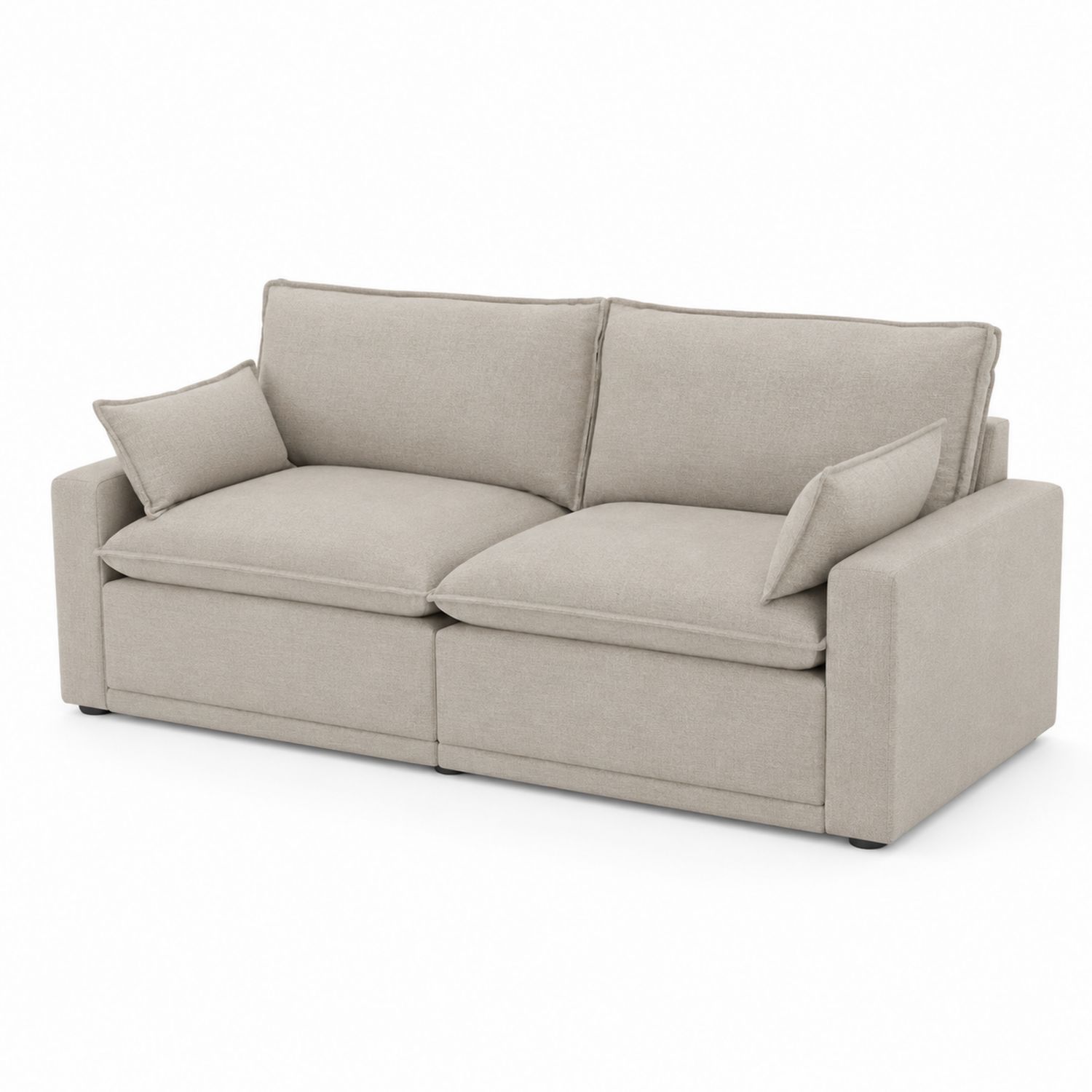Zweisitzer Sofa Stoff 200cm Beige