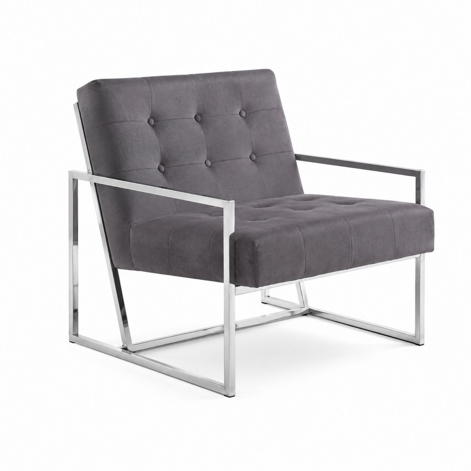 Sessel Polyester Chrom Grau