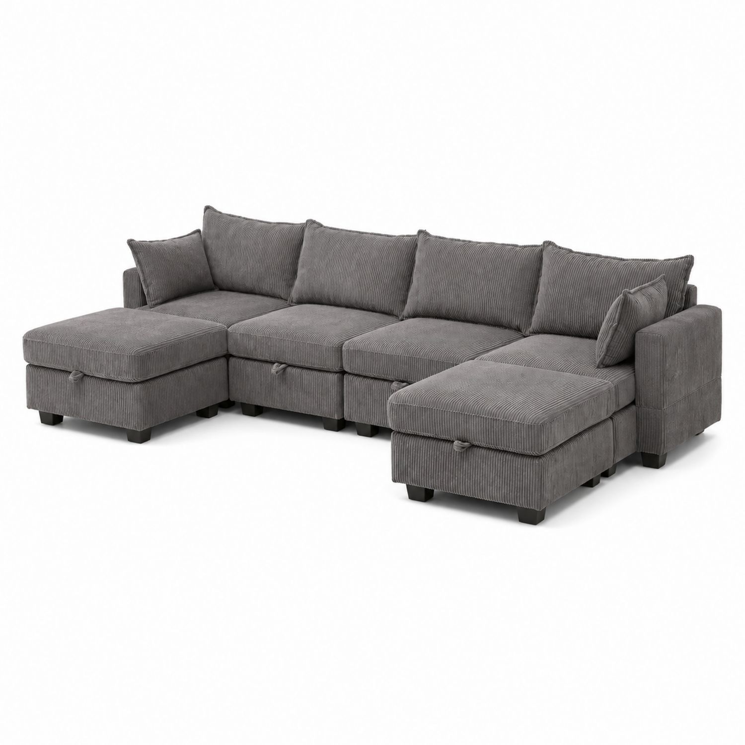 Modulares Ecksofa Set Cord Grau