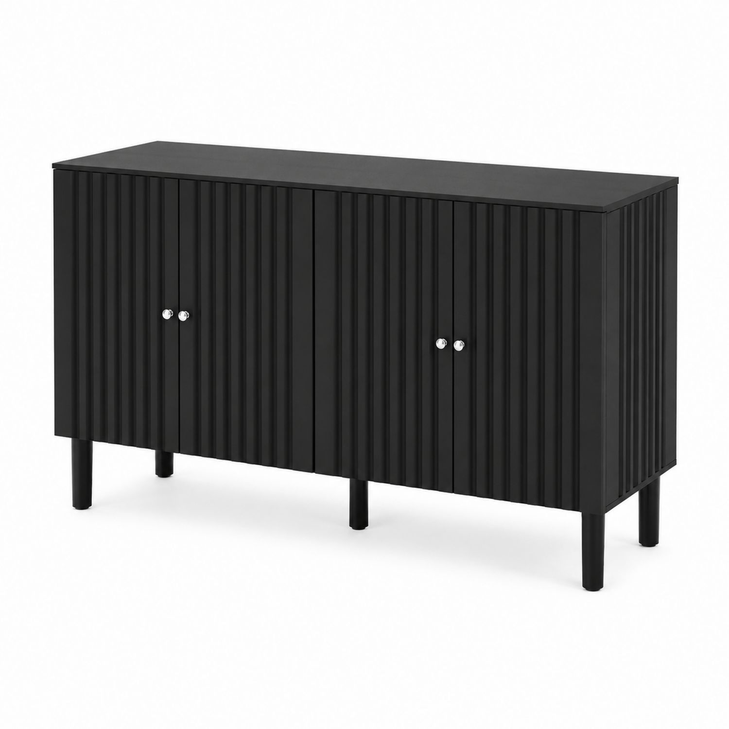 Schwarzes Sideboard mit 2 Türen aus MDF 120x40x80 cm