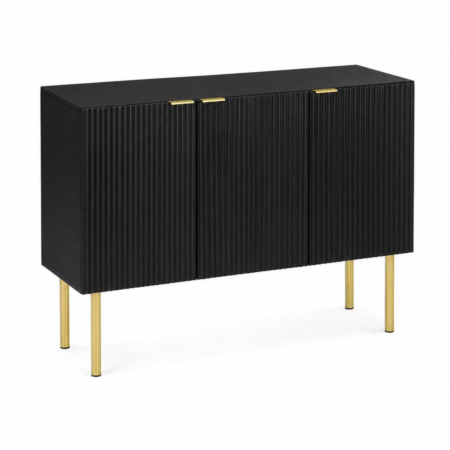 Sideboard Schwarz 120x40x80 cm Holz Metall