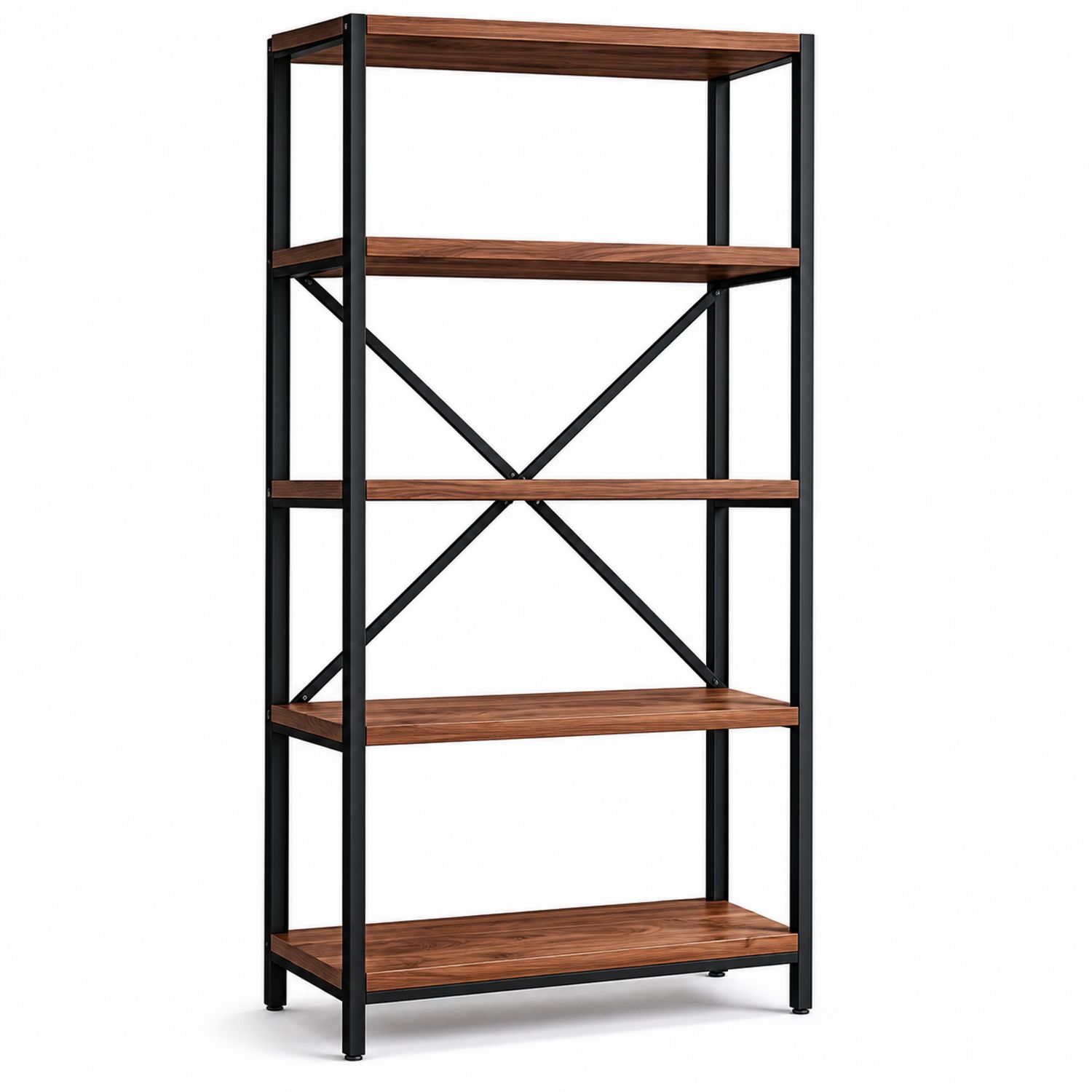 Metallregal mit Holzoptik 180x90x40 cm 5 Ebenen Braun/Schwarz