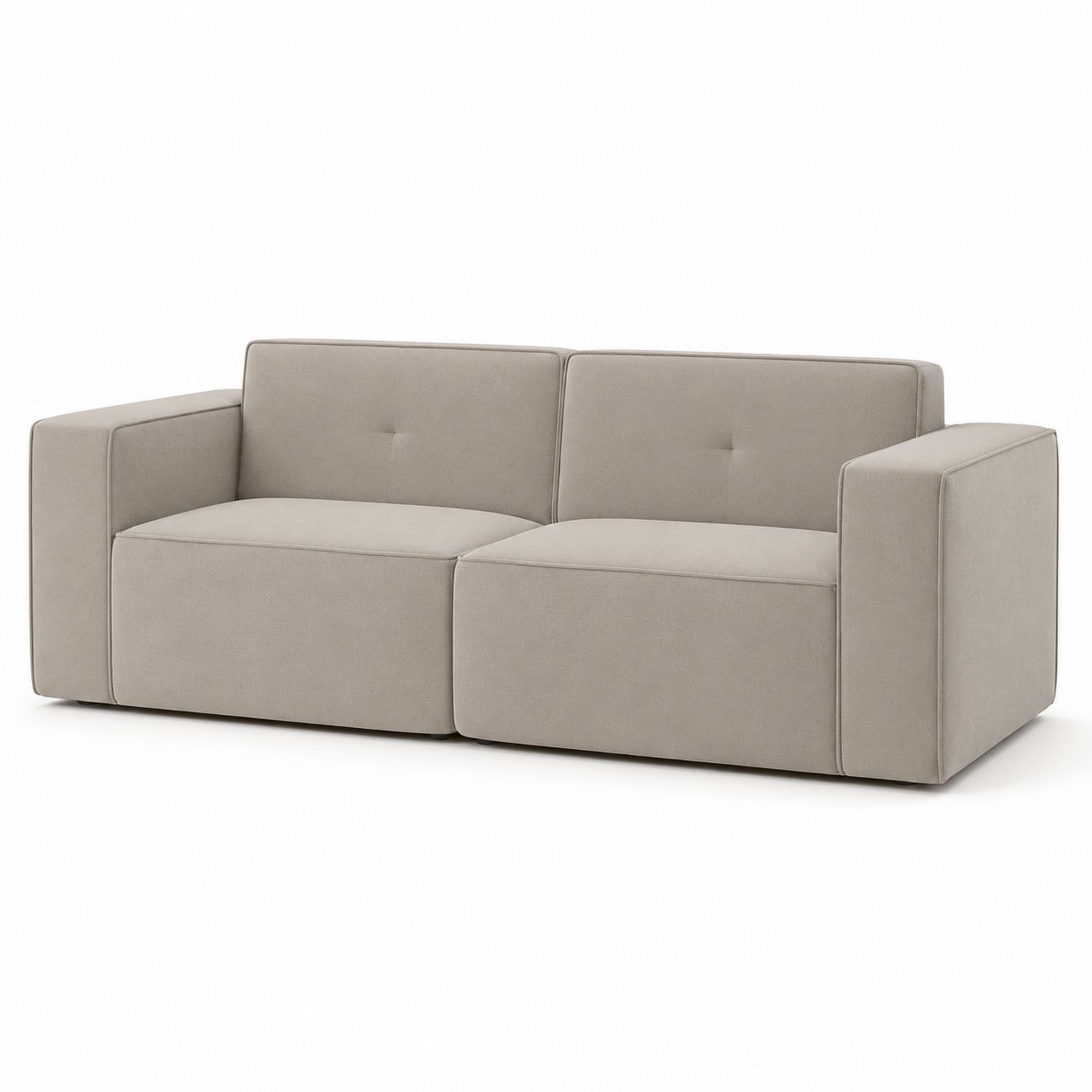 2-Sitzer Sofa Stoff Hellgrau 200 cm
