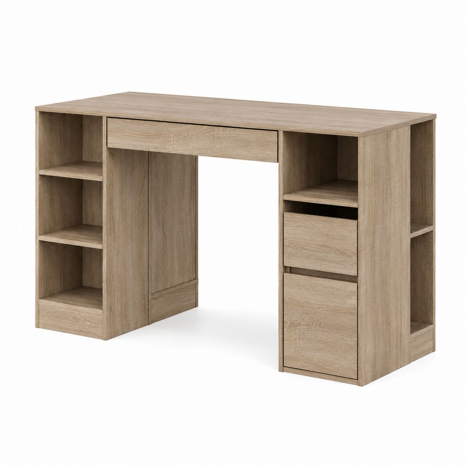 Schreibtisch mit Regalen MDF mit Eichenholzoptik