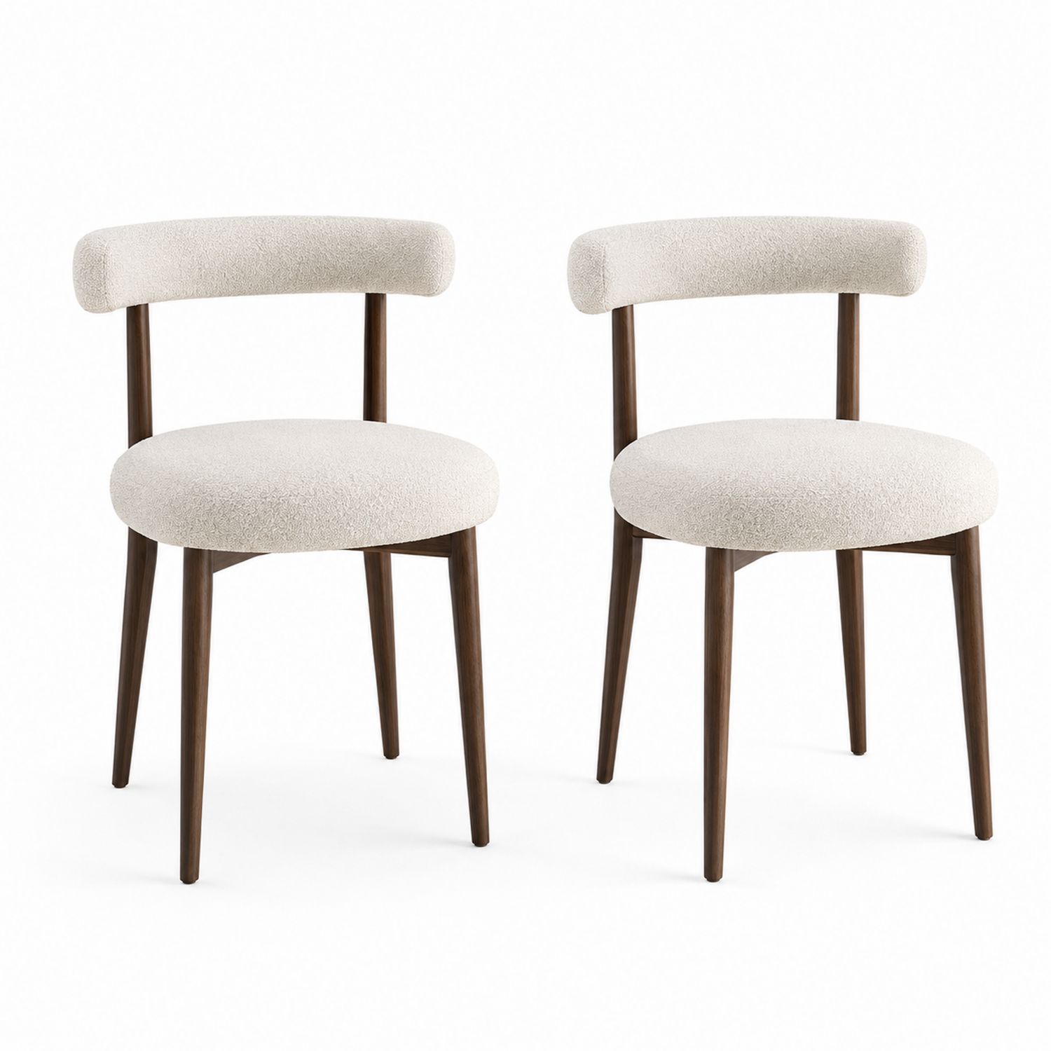 Esszimmerstühle Set 2 Stück Holz Polyestergewebe Beige