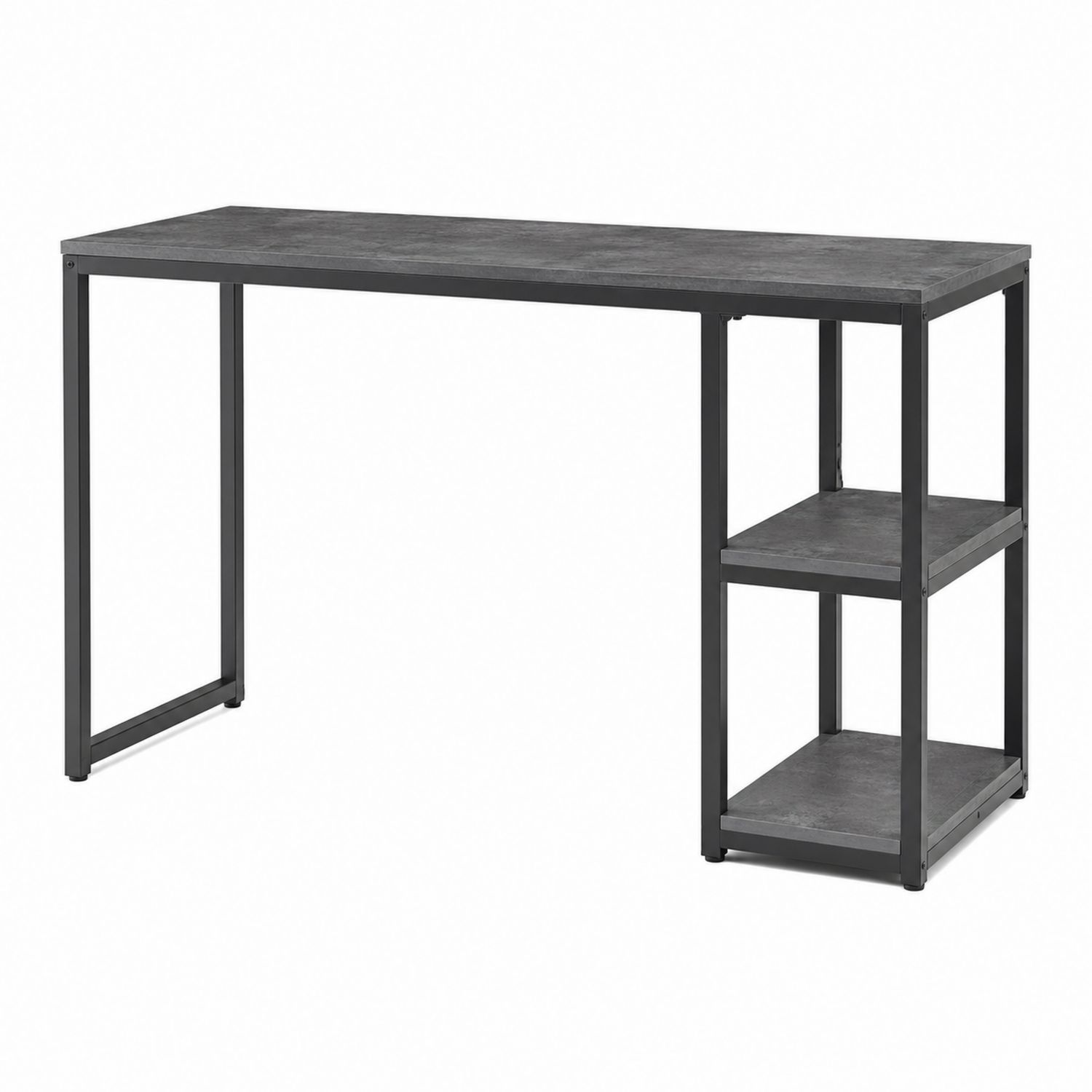 Metall MDF Schreibtisch mit Regal 120x60x75 cm Schwarz