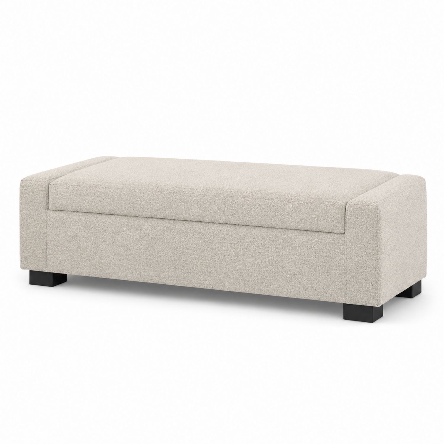 Polsterbank rechteckig mit Stauraum 120x45x40cm Polyester Beige