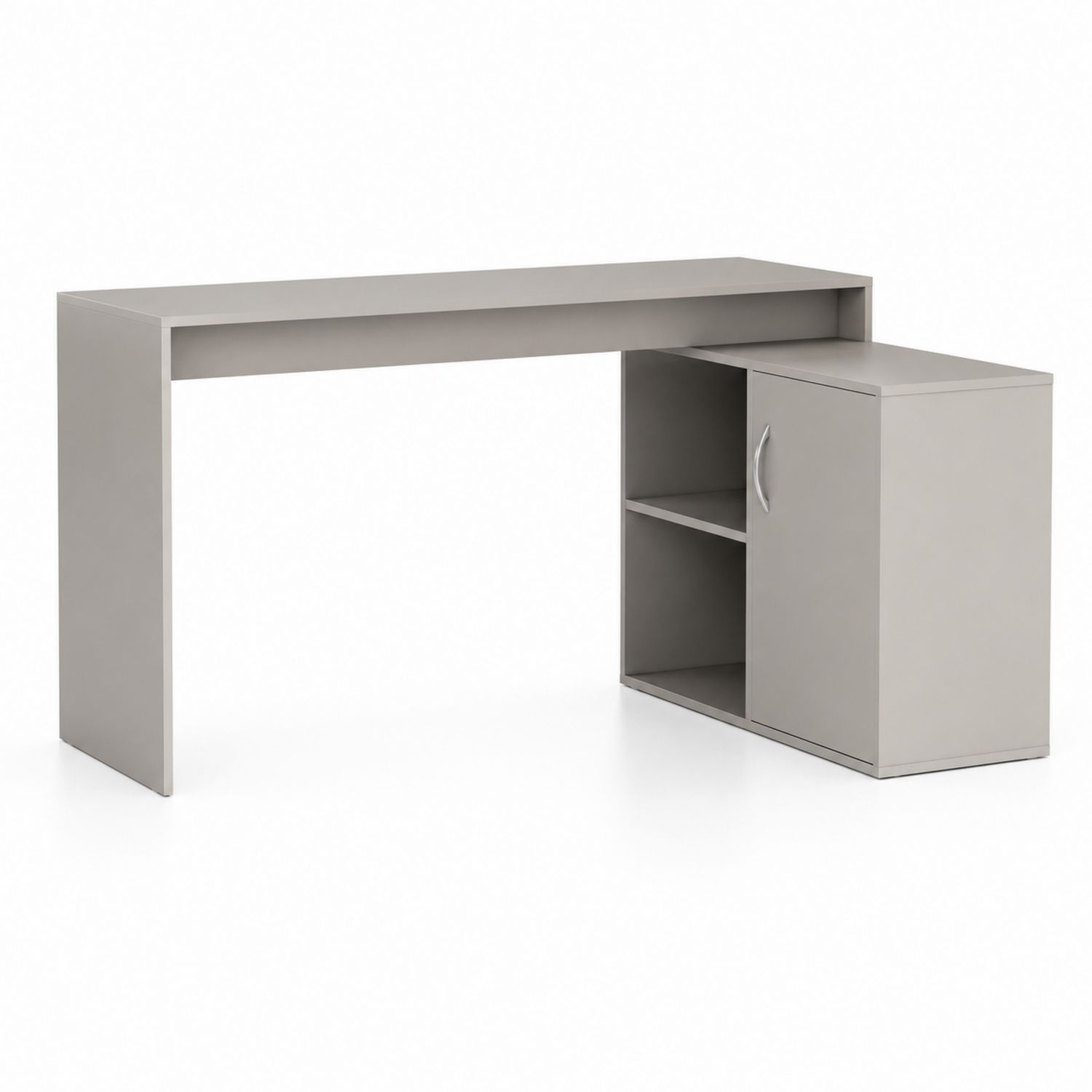 MDF Schreibtisch mit Regal und Stauraum Grau